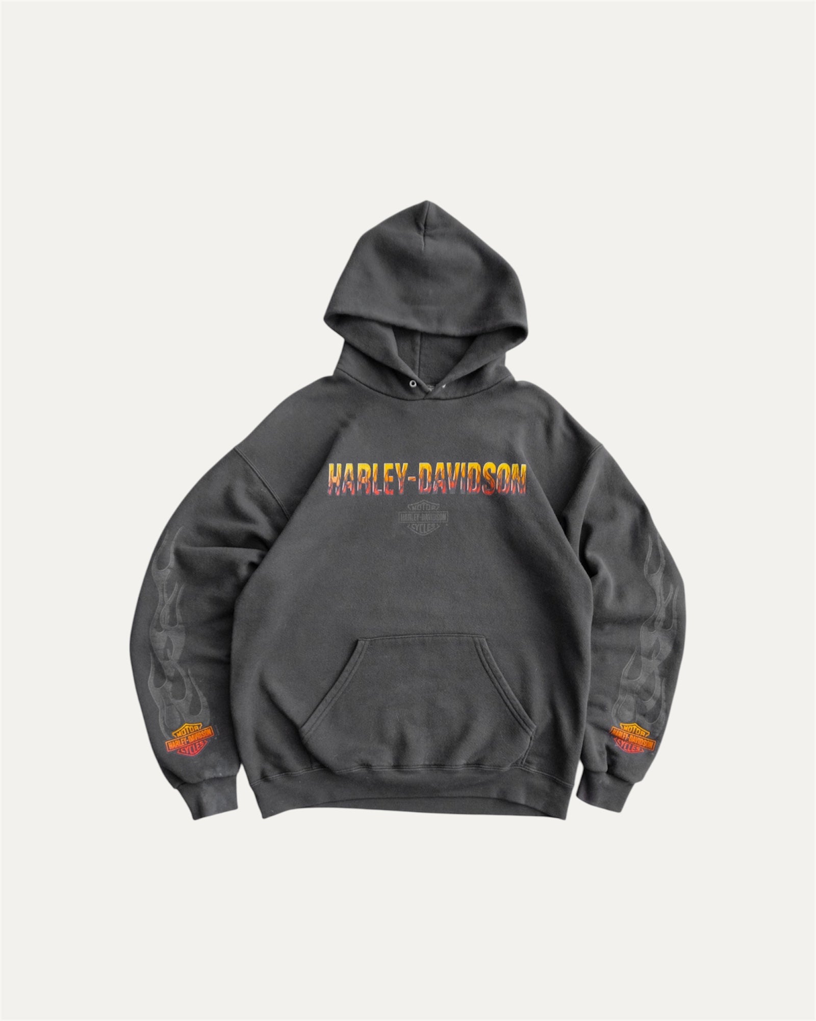 (M) VINTAGE HARLEY DAVIDSON FADED FLAMES HOODIE