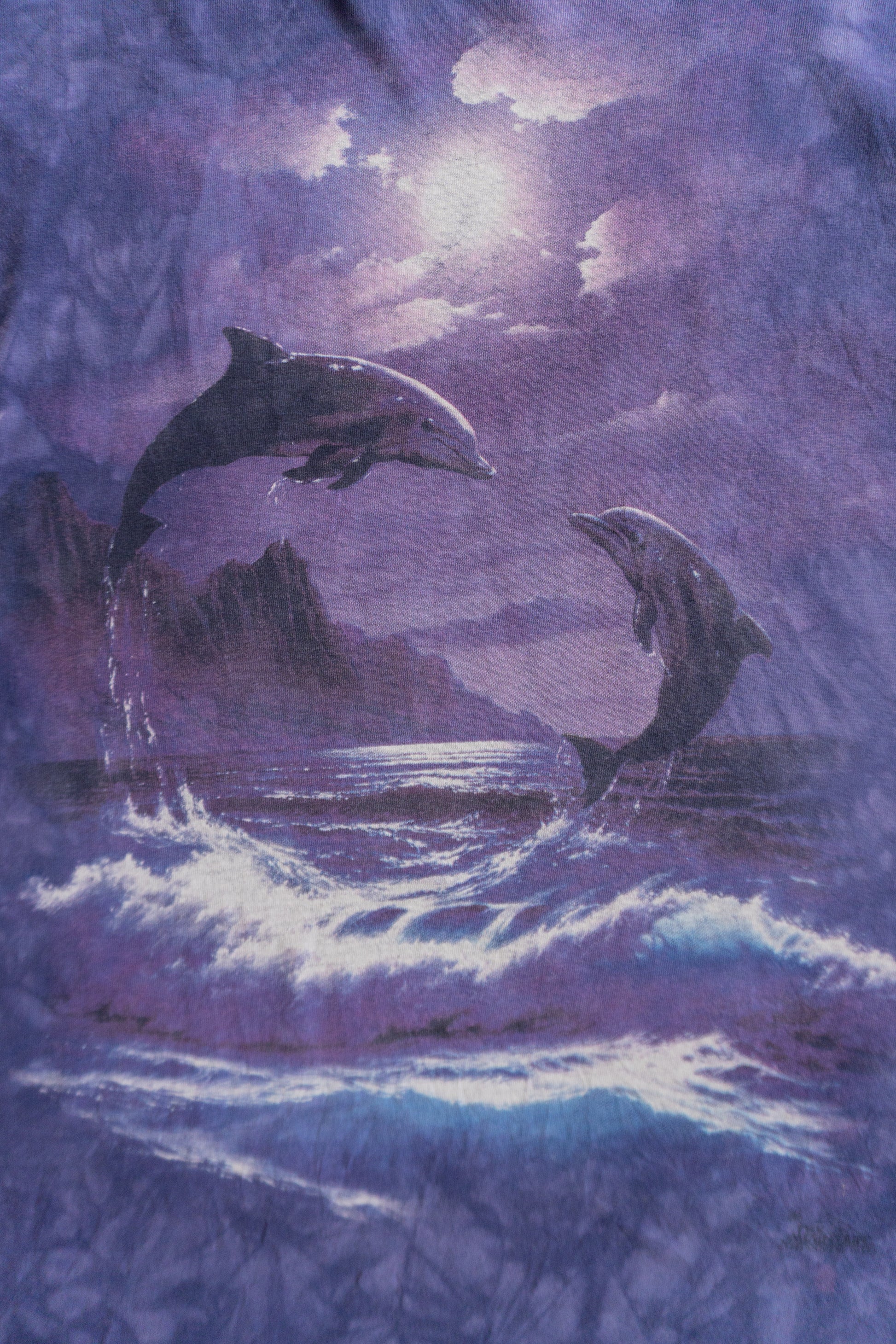 (L) VINTAGE DOLPHINS ANIMAL ART TEE