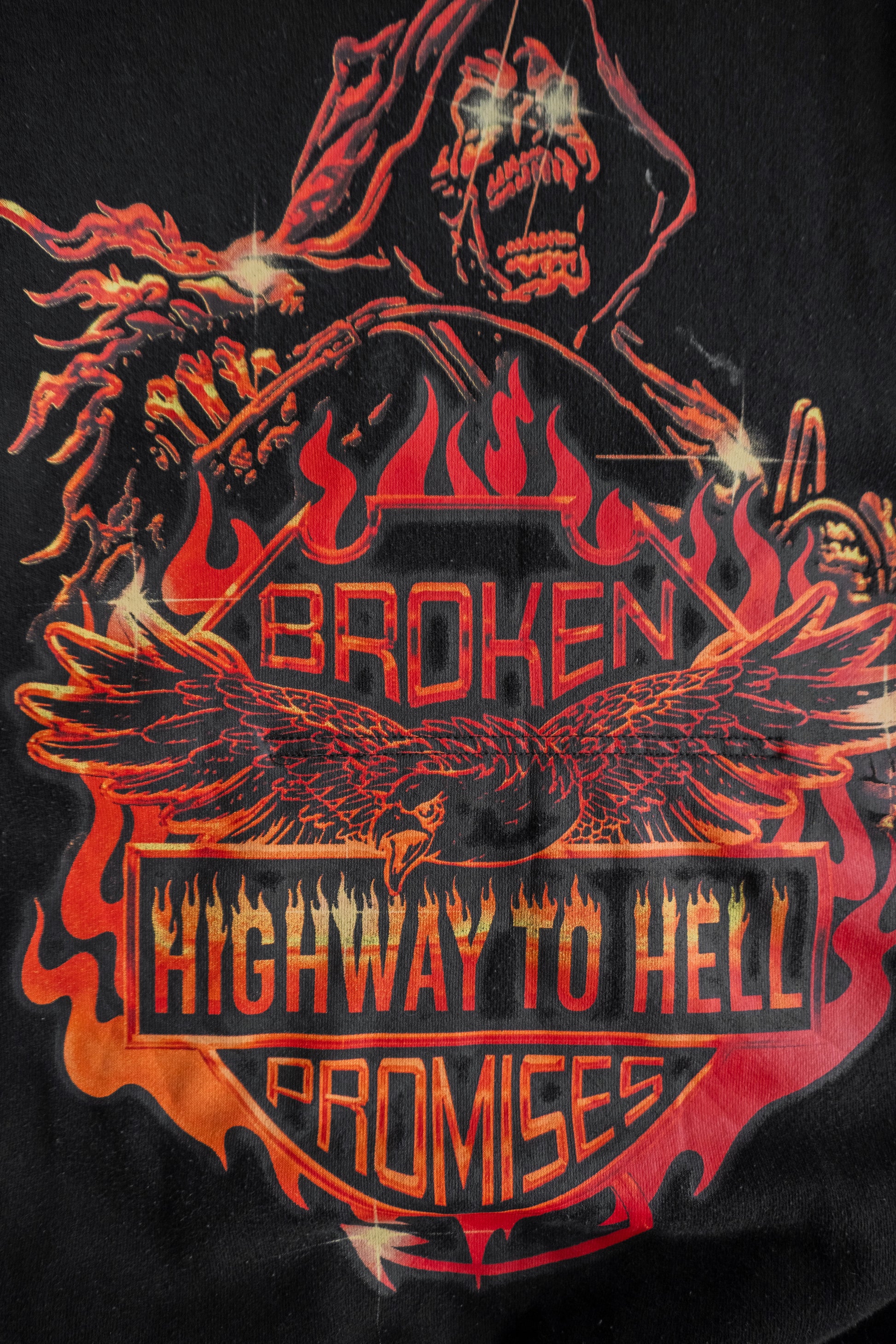 (S) BROKEN PROMISES TYPE HARLEY DAVIDSON FLAMES HOODIE