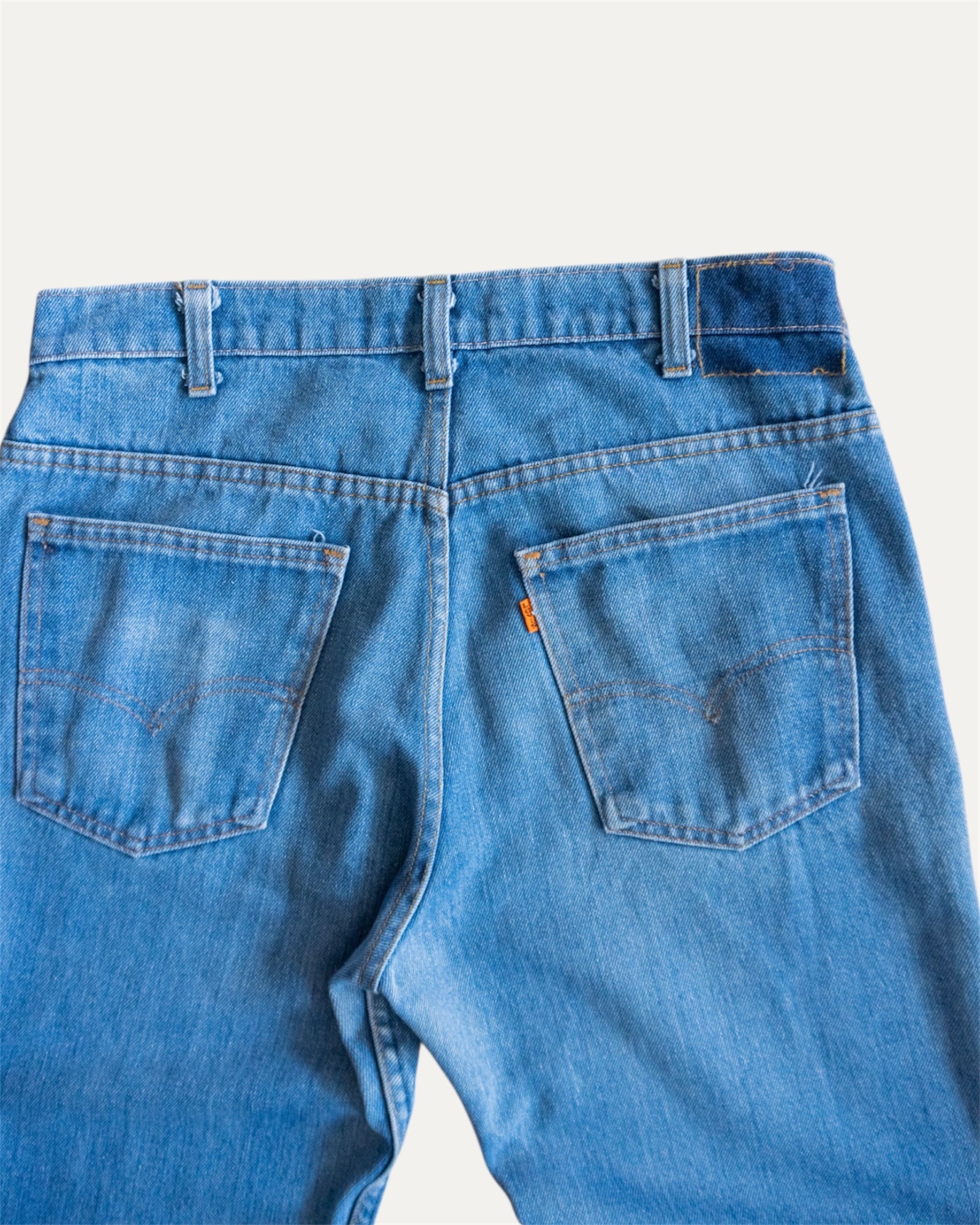 1970’S VINTAGE LEVIS TAB ORANGE DENIM COWBOY PANTS - 32x32