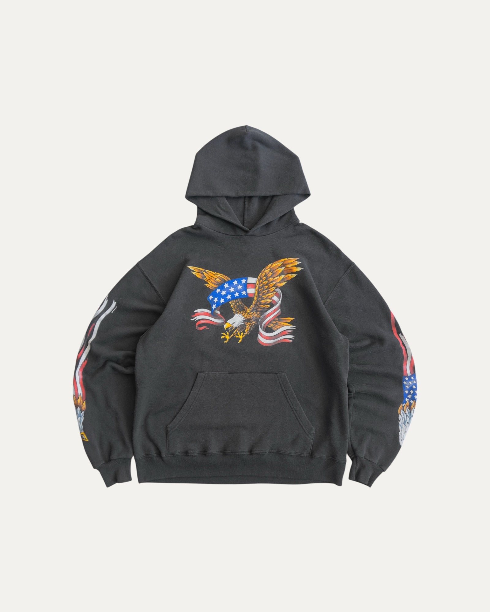 (BOXY M) VINTAGE EAGLE FLAMES LIKE HARLEY DAVIDSON HOODIE