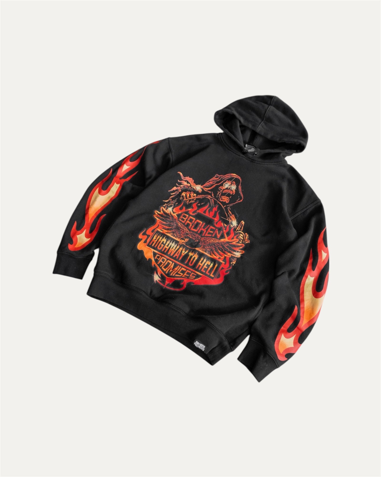 (S) BROKEN PROMISES TYPE HARLEY DAVIDSON FLAMES HOODIE