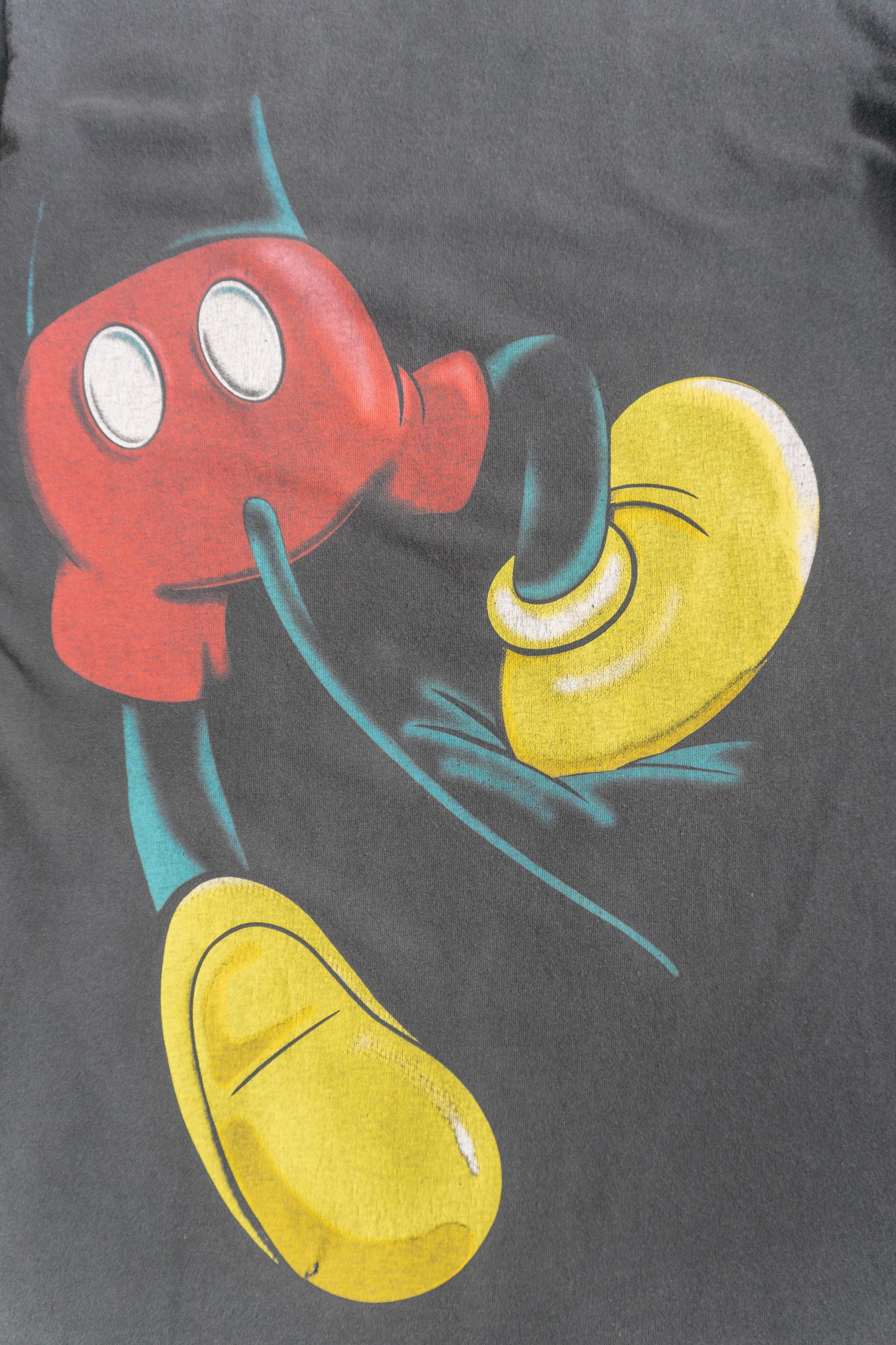 (S-M) 90’S VINTAGE MICKEY MOUSE HEADSTOCK DOUBLE BIG PRINT FADED TEE