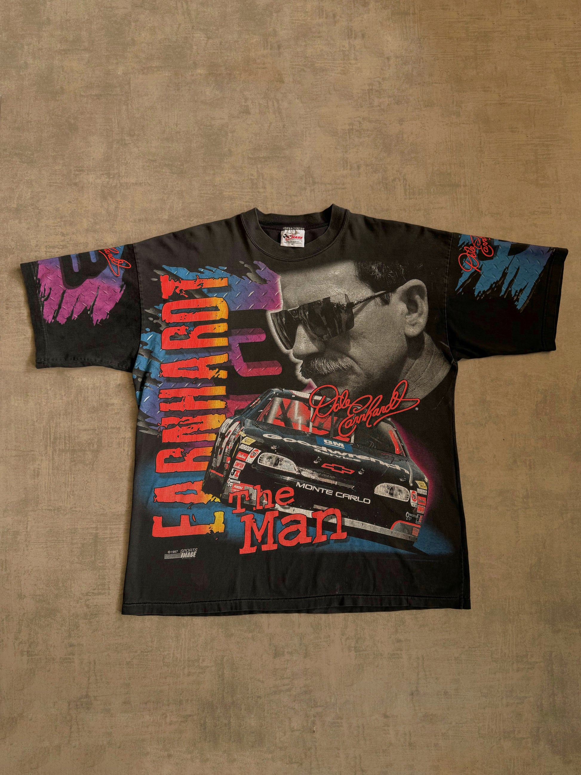 (XL) 90’S VINTAGE NASCAR DALE EARNHARDT AOP RACING TEE