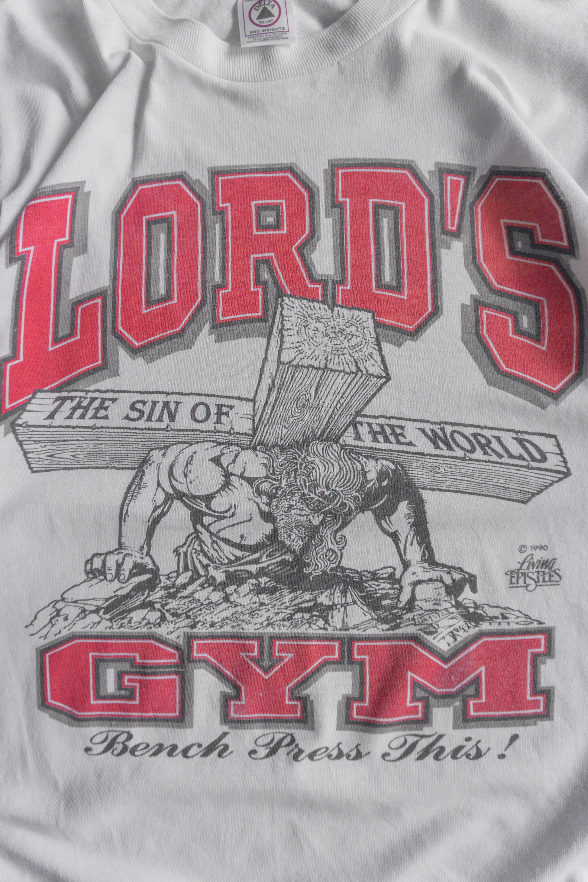 (BOXY L) 90’S VINTAGE LORD’S GYM JESÚS TEE