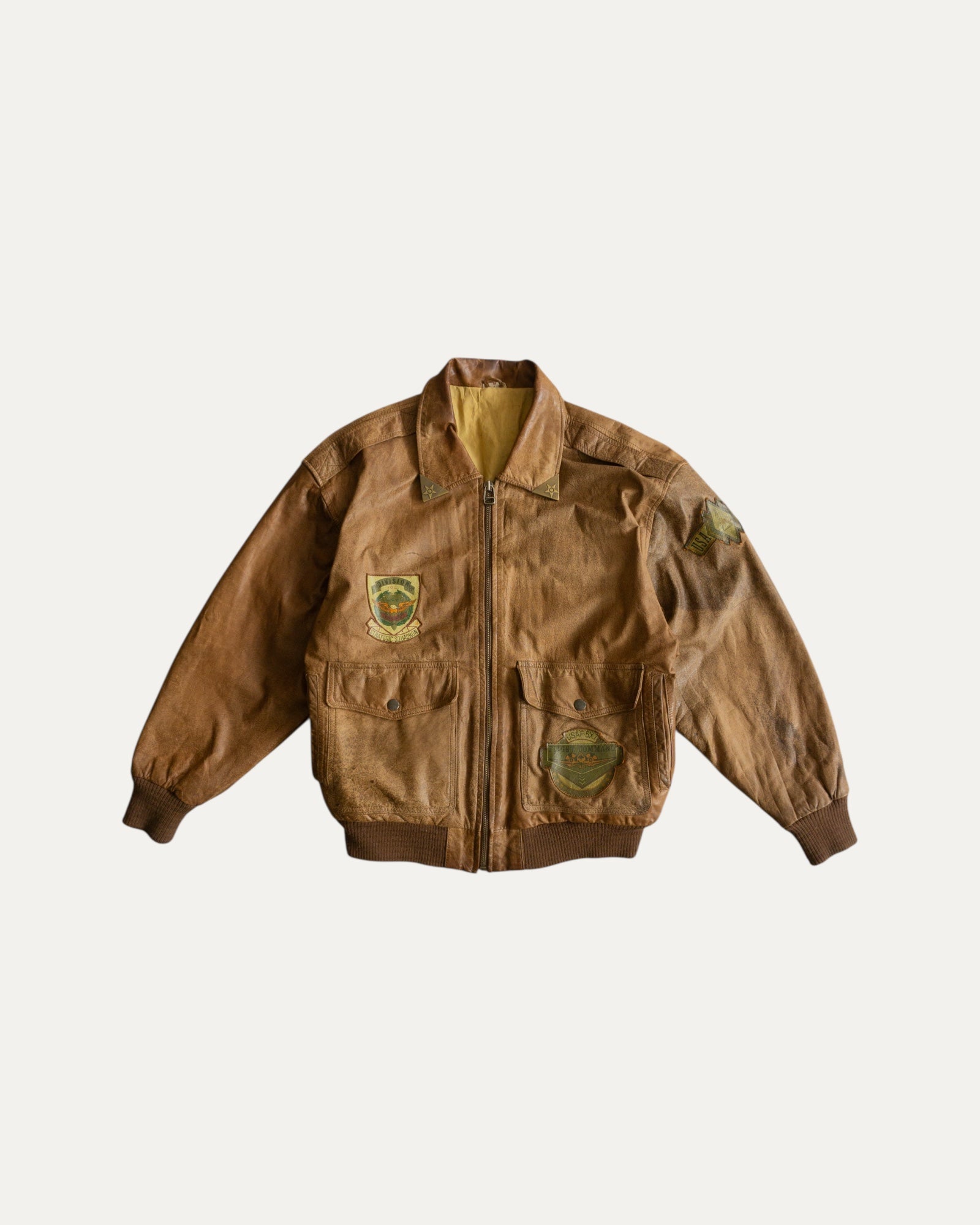 (M) 90’S VINTAGE PILOT LEATHER BOMBER JACKET