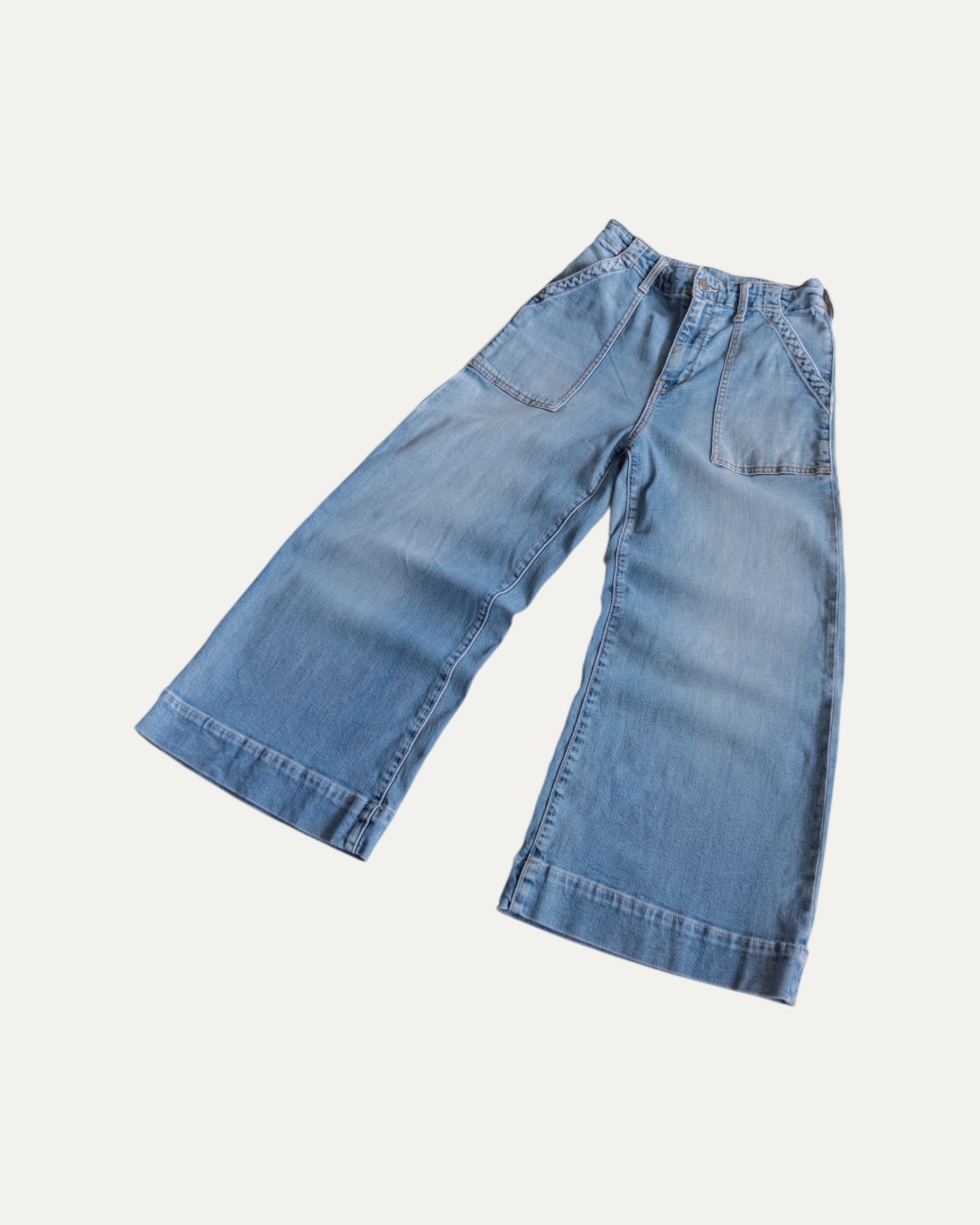 VINTAGE WIDE LEG DENIM PANTS - (WOMEN 34/36)