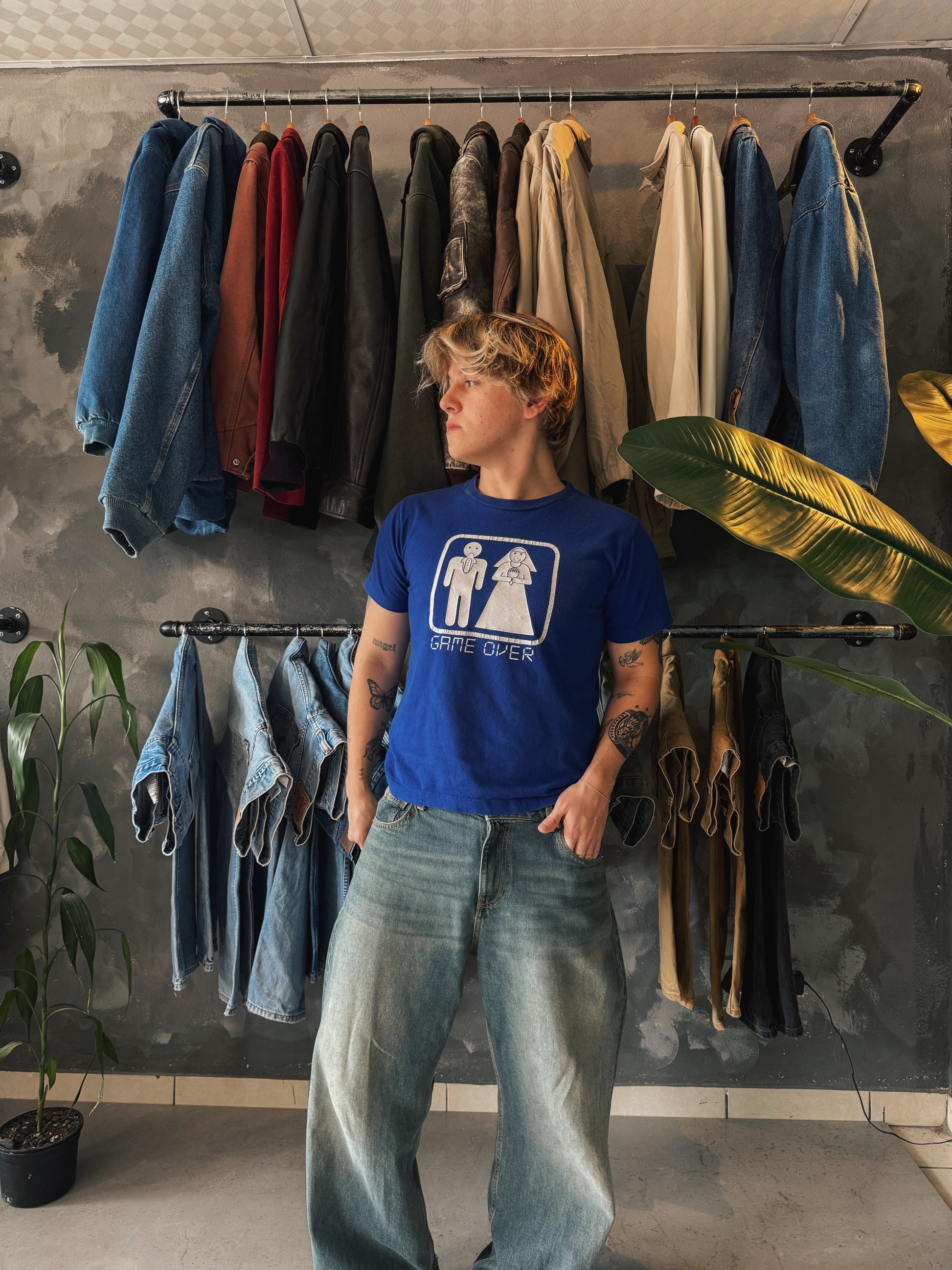 (S/M) 90’S VINTAGE “GAME OVER” FUNNY TEE