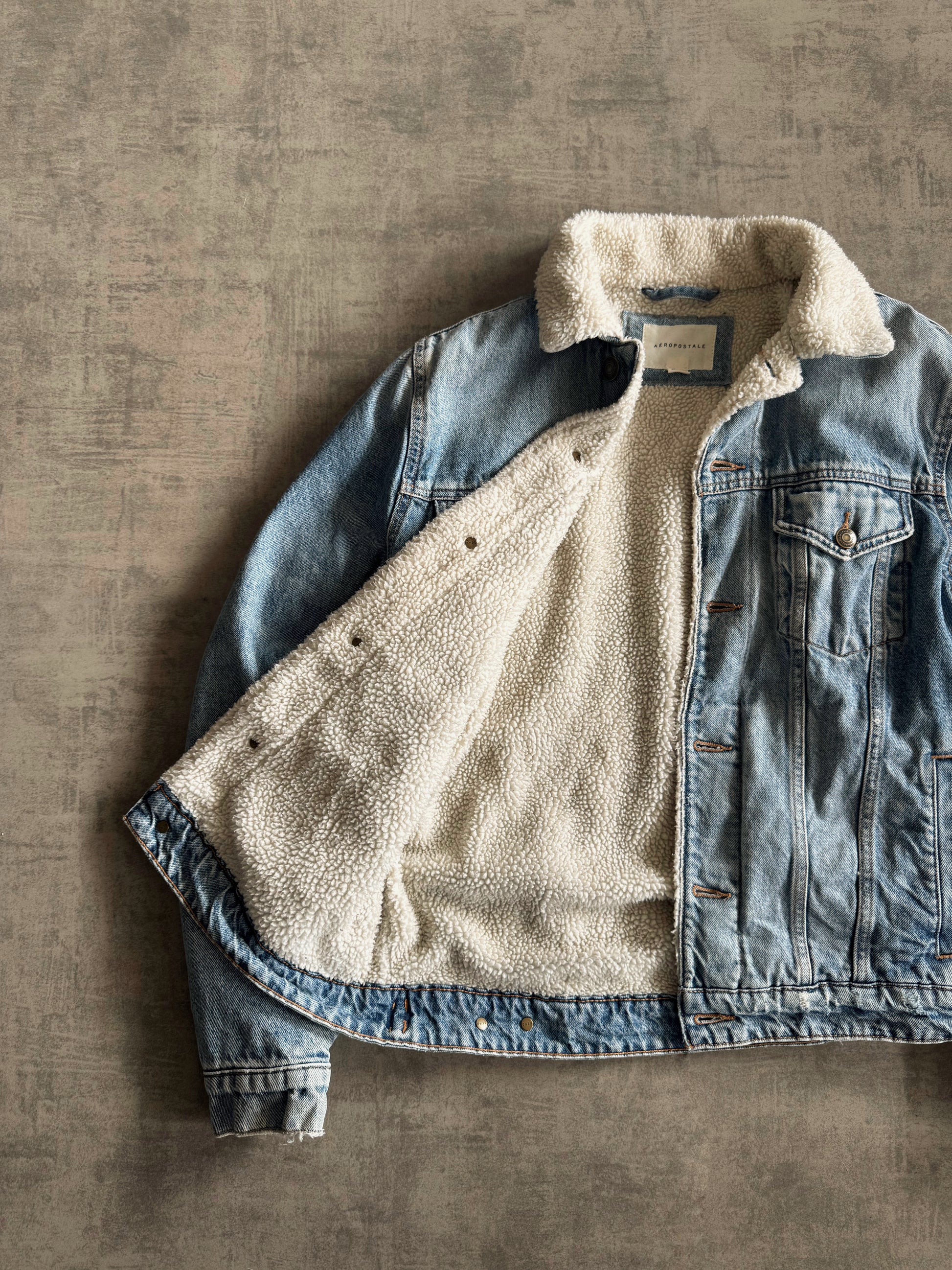 (S/M) AE DENIM SHERPA JACKET