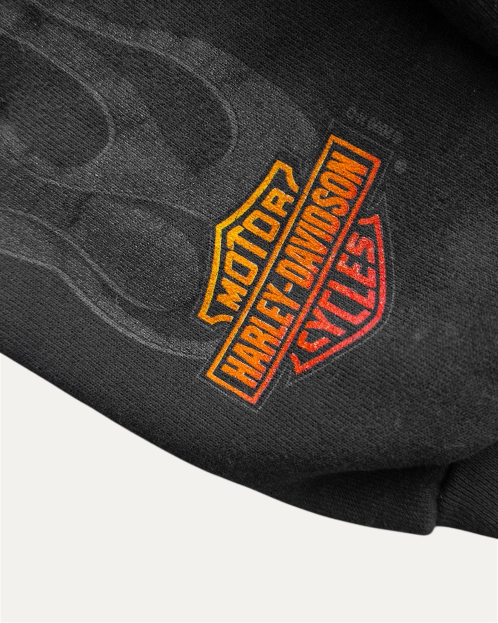 (M) VINTAGE HARLEY DAVIDSON FADED FLAMES HOODIE
