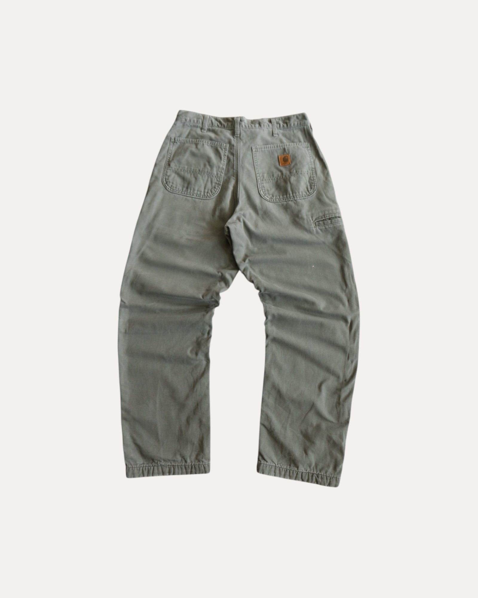 VINTAGE CARHARTT OLIVE GREEN FADED PANTS - 32x30