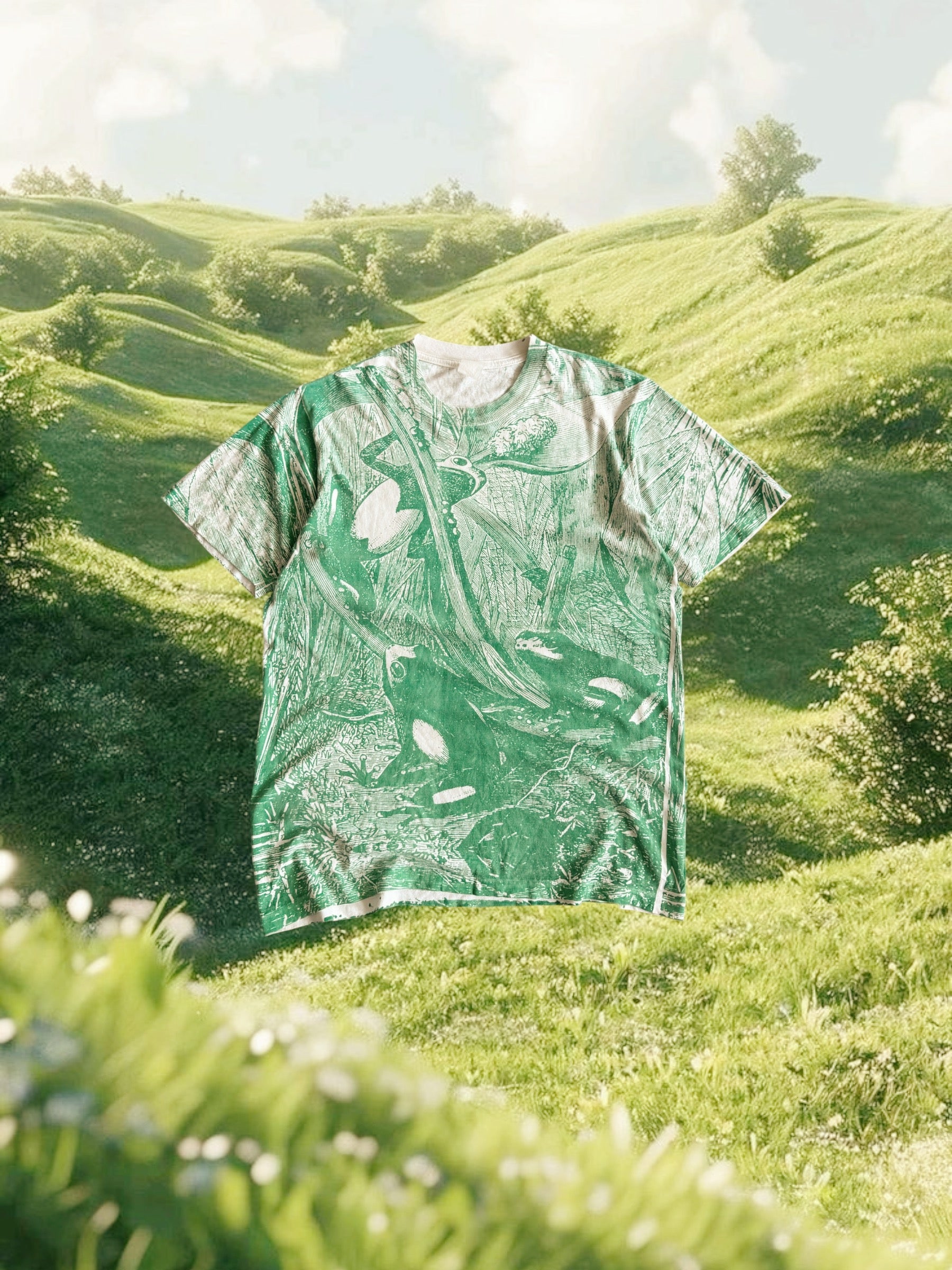 (L) 90’S VINTAGE AMAZING COSTA RICA AOP NATURE ART TEE