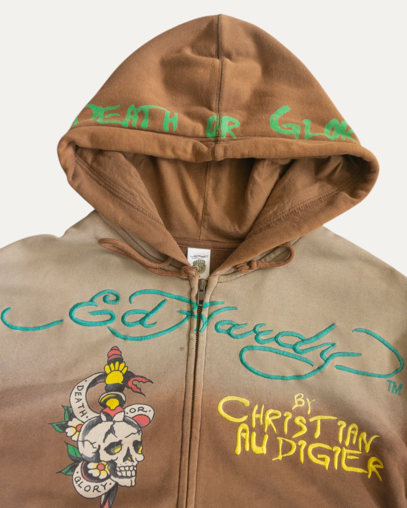 (L) VINTAGE ED HARDY FADED RARE PIECE HOODIE