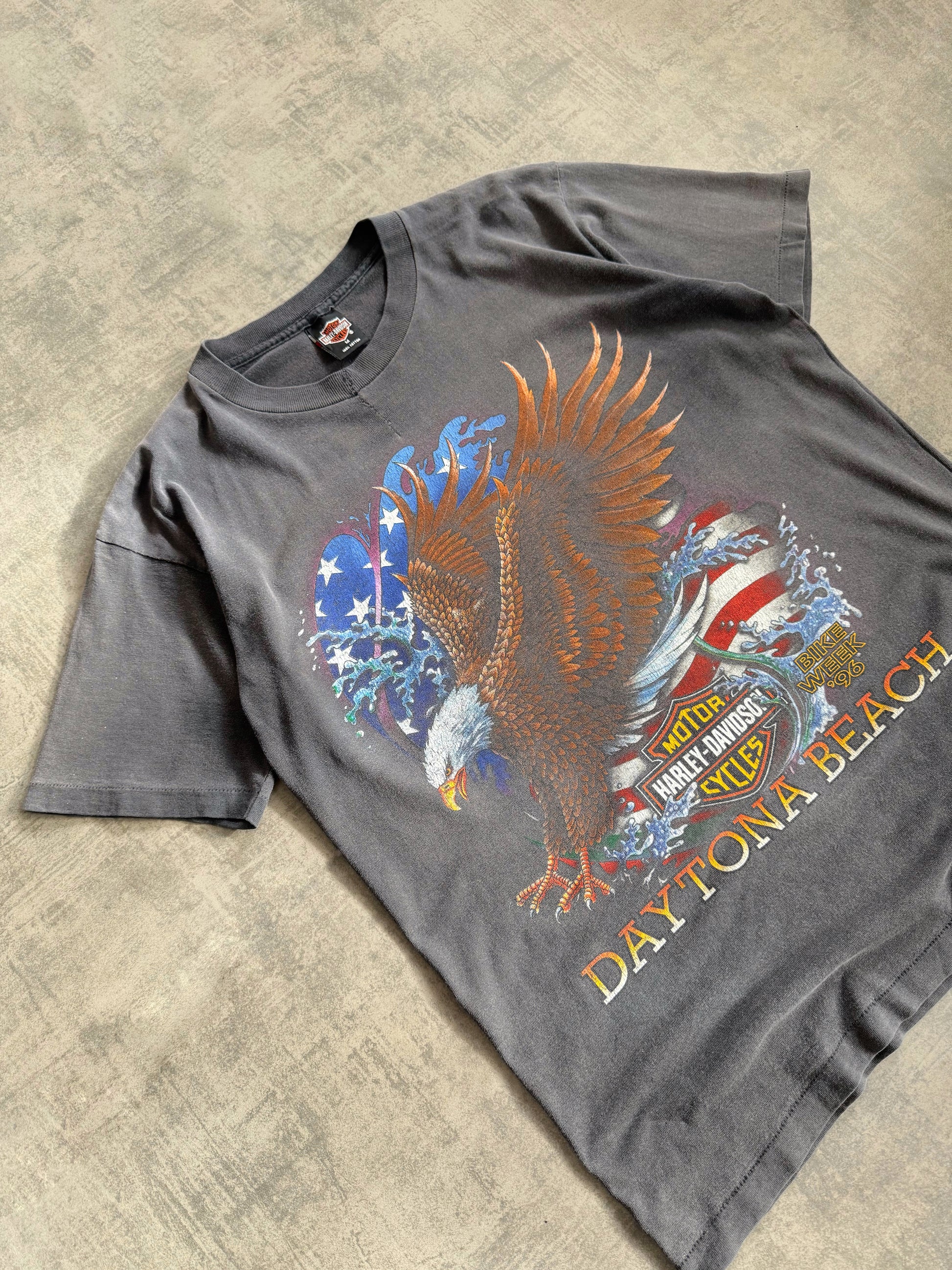 (M) 90’S VINTAGE HAGLEY DAVIDSON DAYTONA FADED TEE