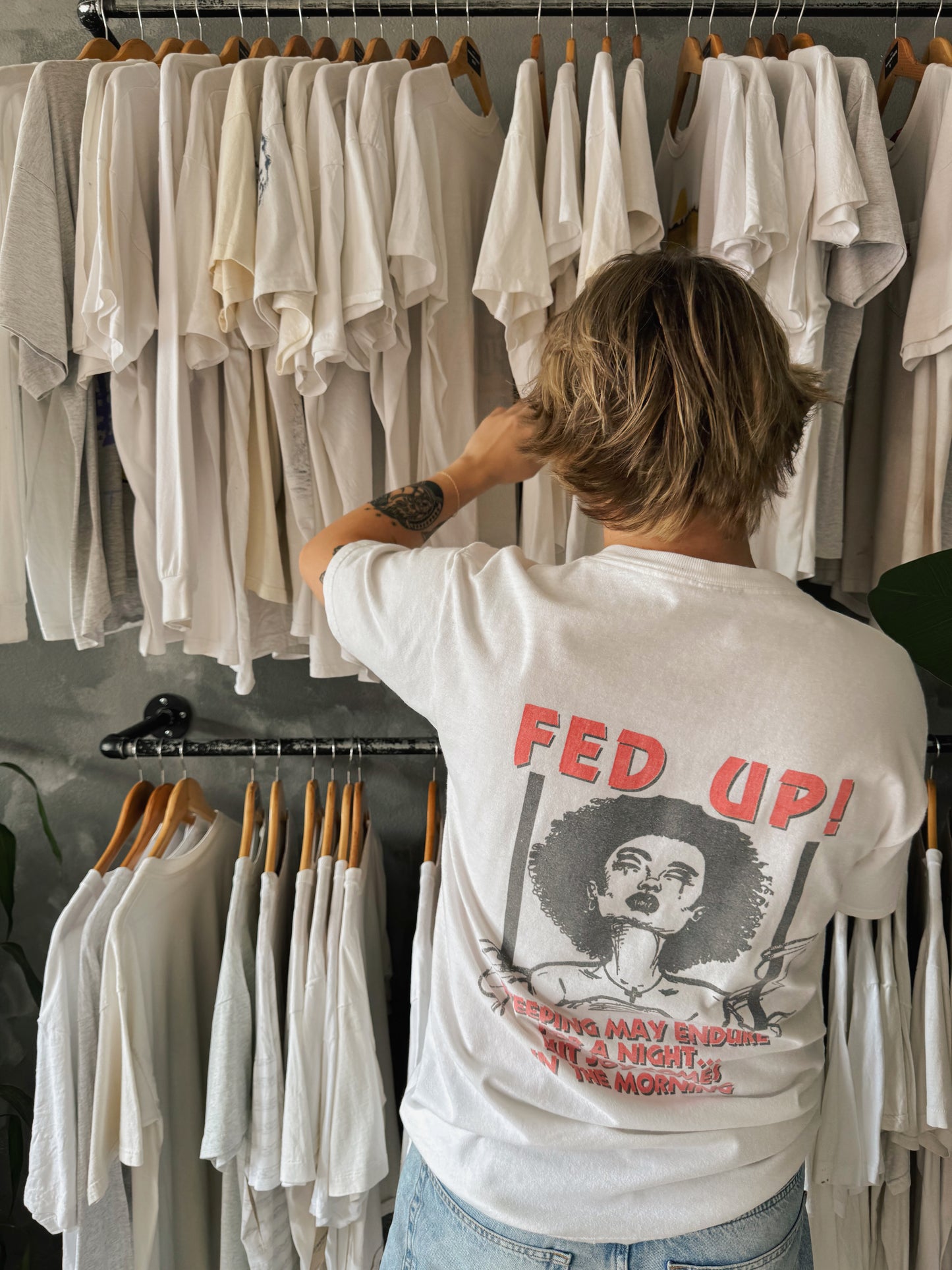 (L) 90’S VINTAGE “FED UP” TEE