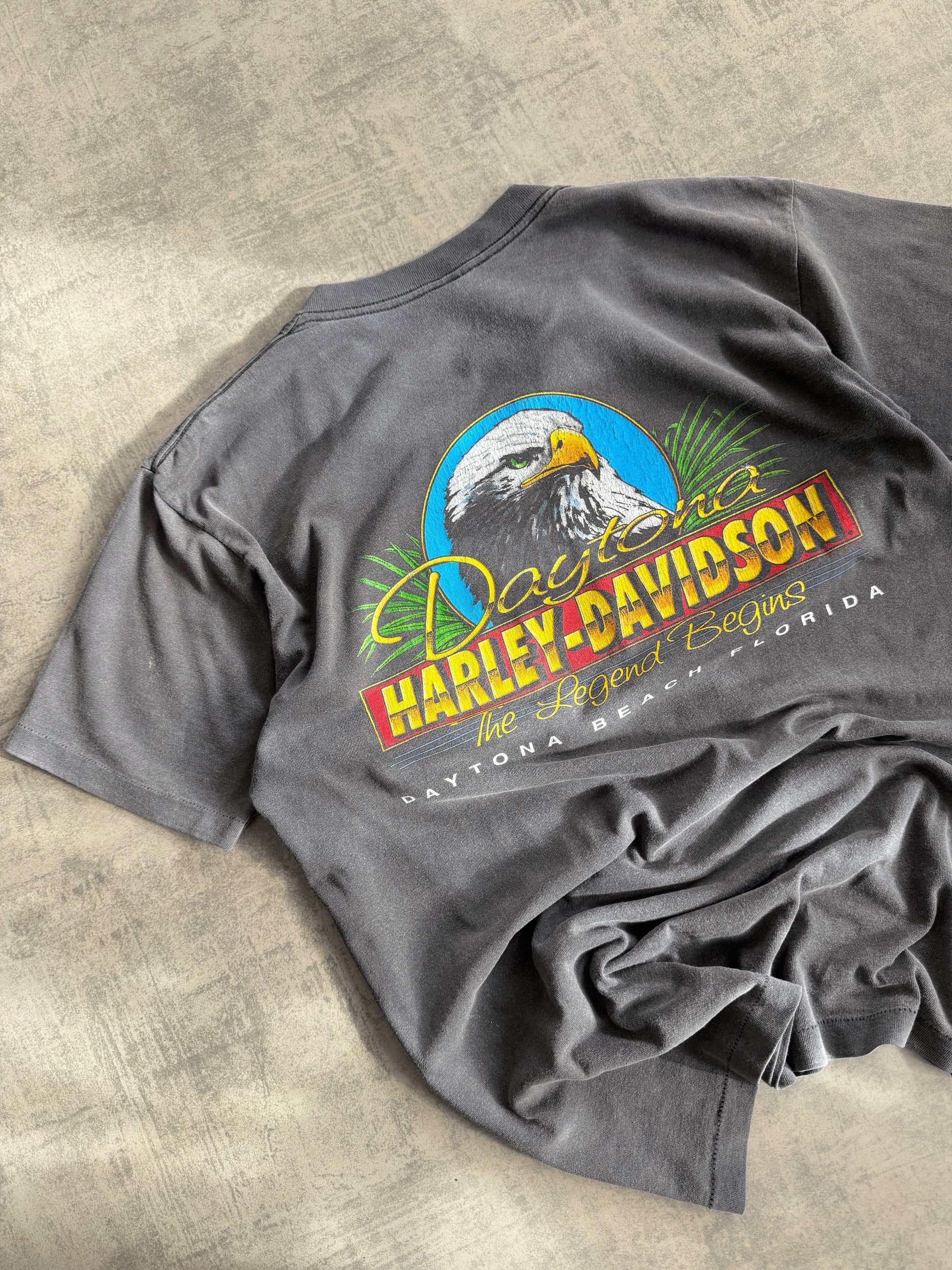 (M) 90’S VINTAGE HAGLEY DAVIDSON DAYTONA FADED TEE