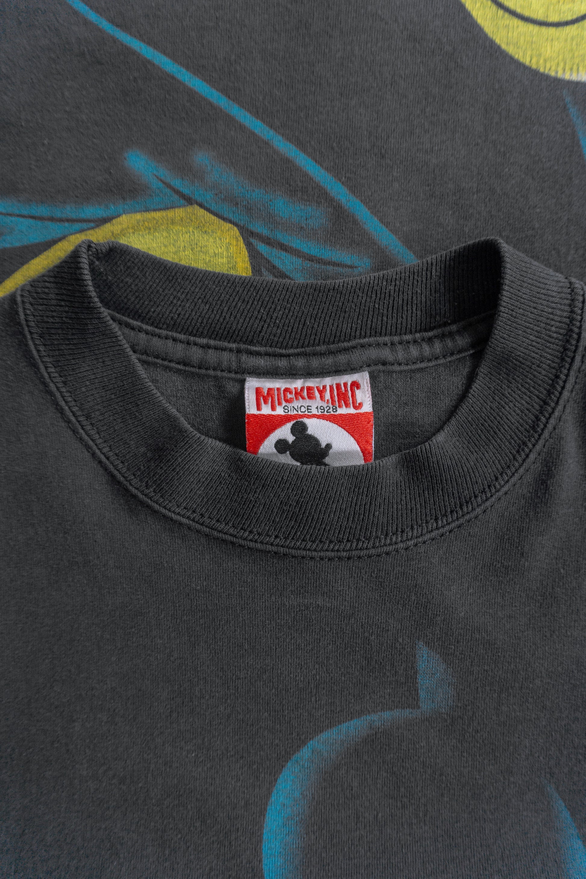 (S-M) 90’S VINTAGE MICKEY MOUSE HEADSTOCK DOUBLE BIG PRINT FADED TEE