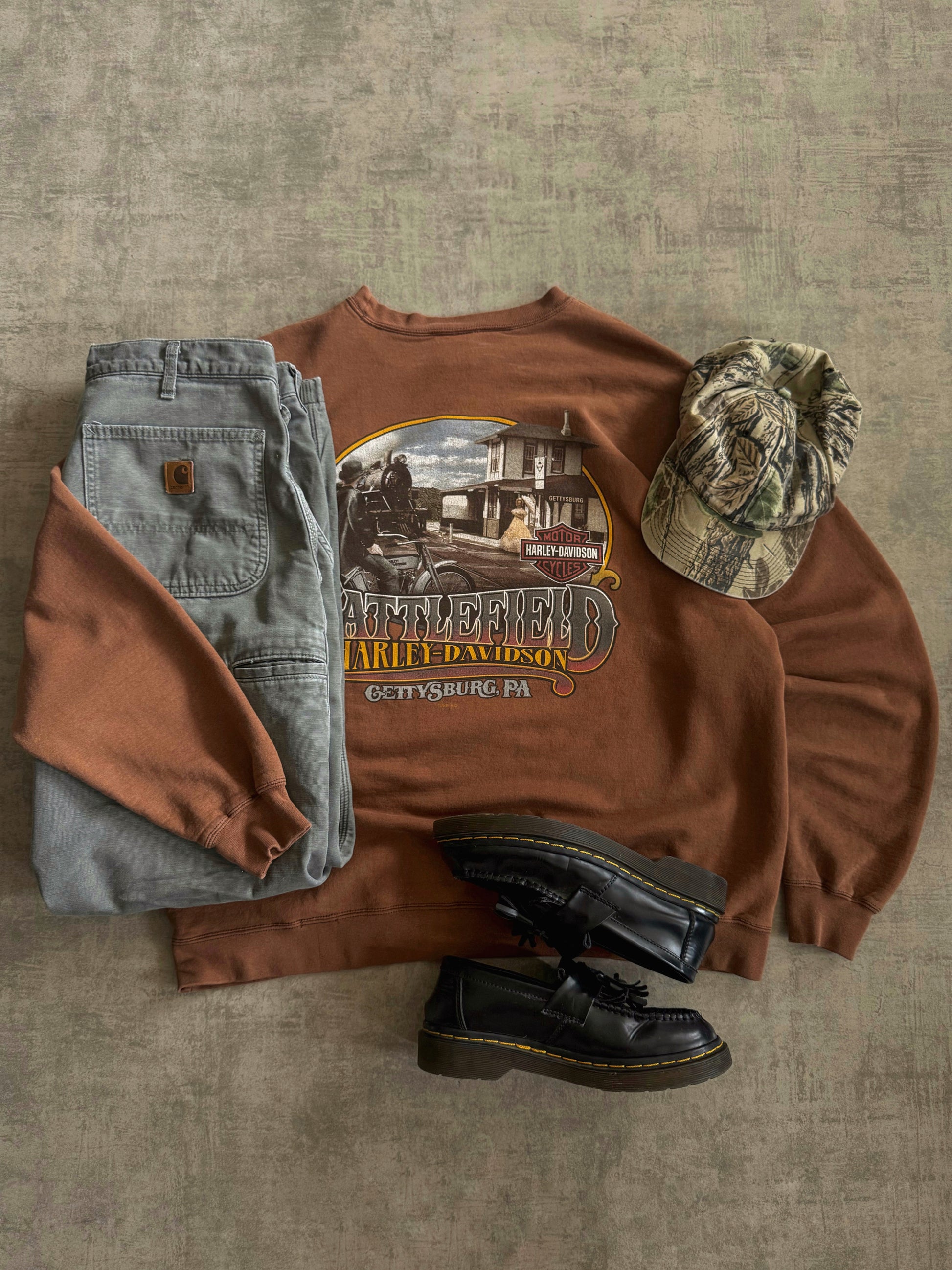 (BOXY L) VINTAGE HARLEY DAVIDSON CREWNECK