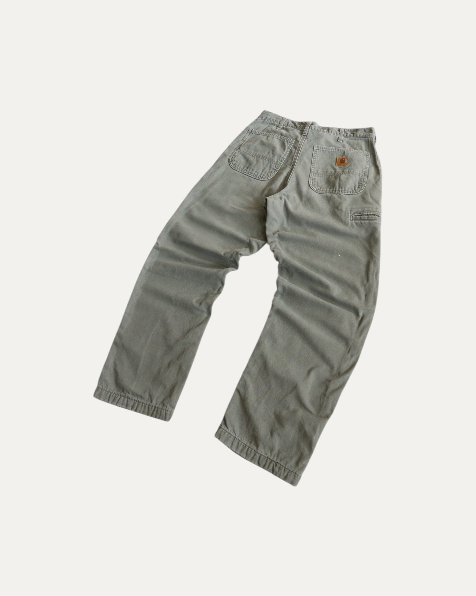 VINTAGE CARHARTT OLIVE GREEN FADED PANTS - 32x30