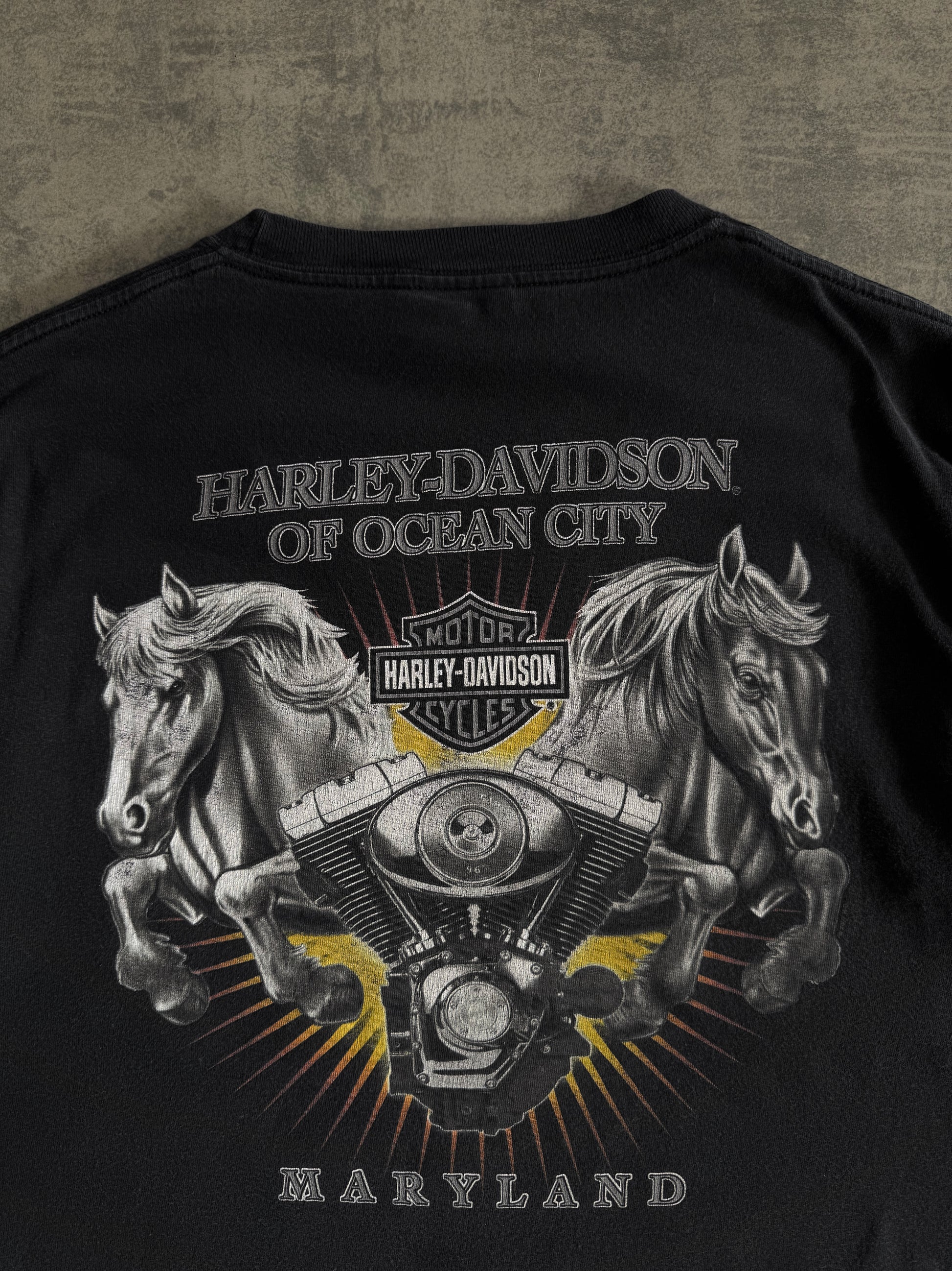 (M) VINTAGE HARLEY DAVIDSON HORSES TEE