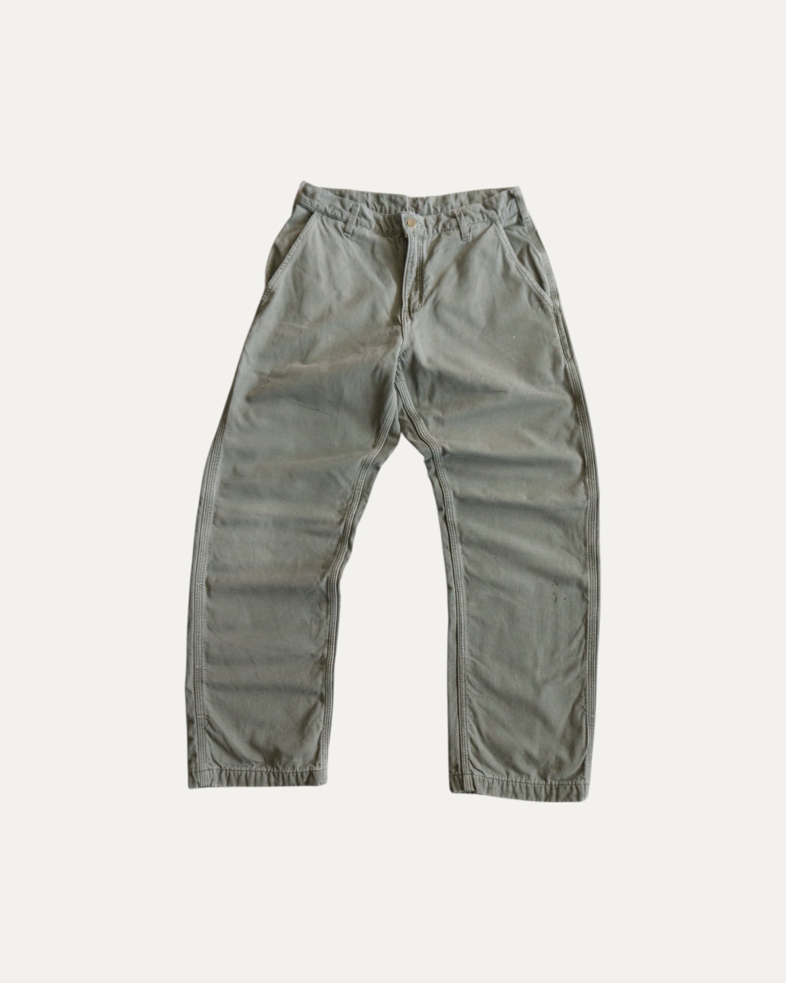 VINTAGE CARHARTT OLIVE GREEN FADED PANTS - 32x30