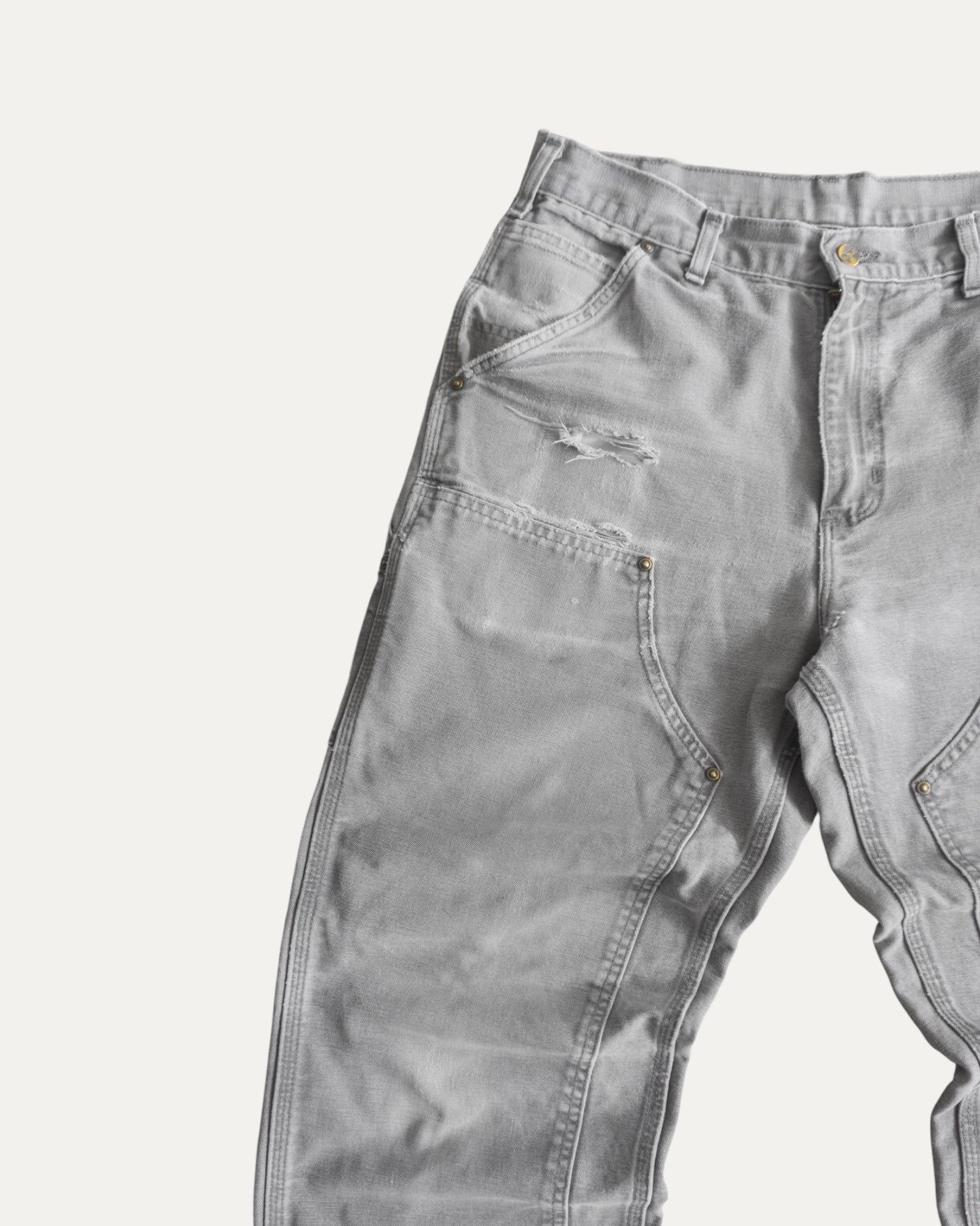 VINTAGE CARHARTT AMAZING FADED DOUBLE KNEE PANTS - 33x30