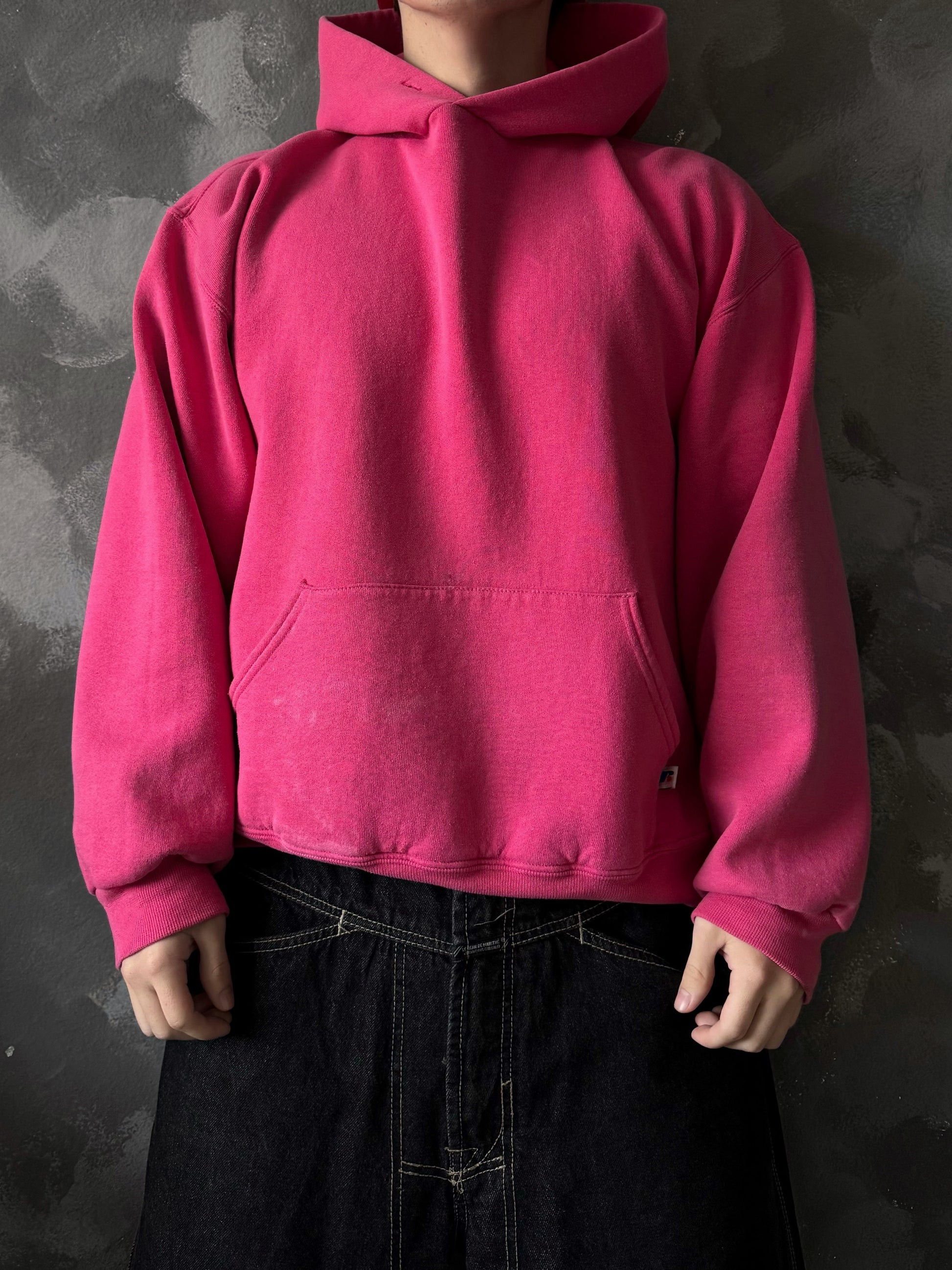 (L) VINTAGE RUSSELL ATHLETIC PINK HOODIE