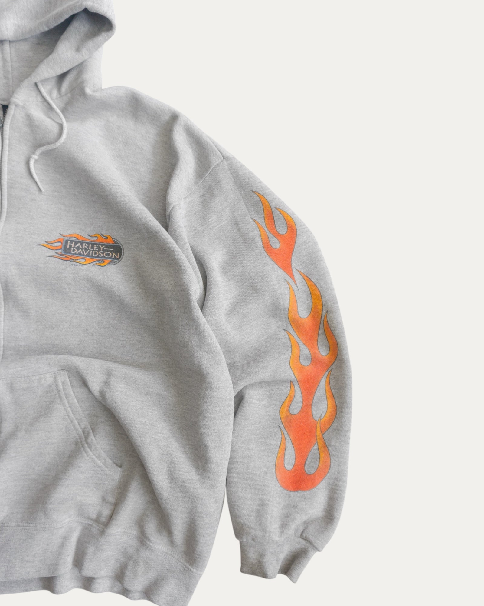 (M) 00’S VINTAGE HARLEY DAVIDSON FLAMES HOODIE