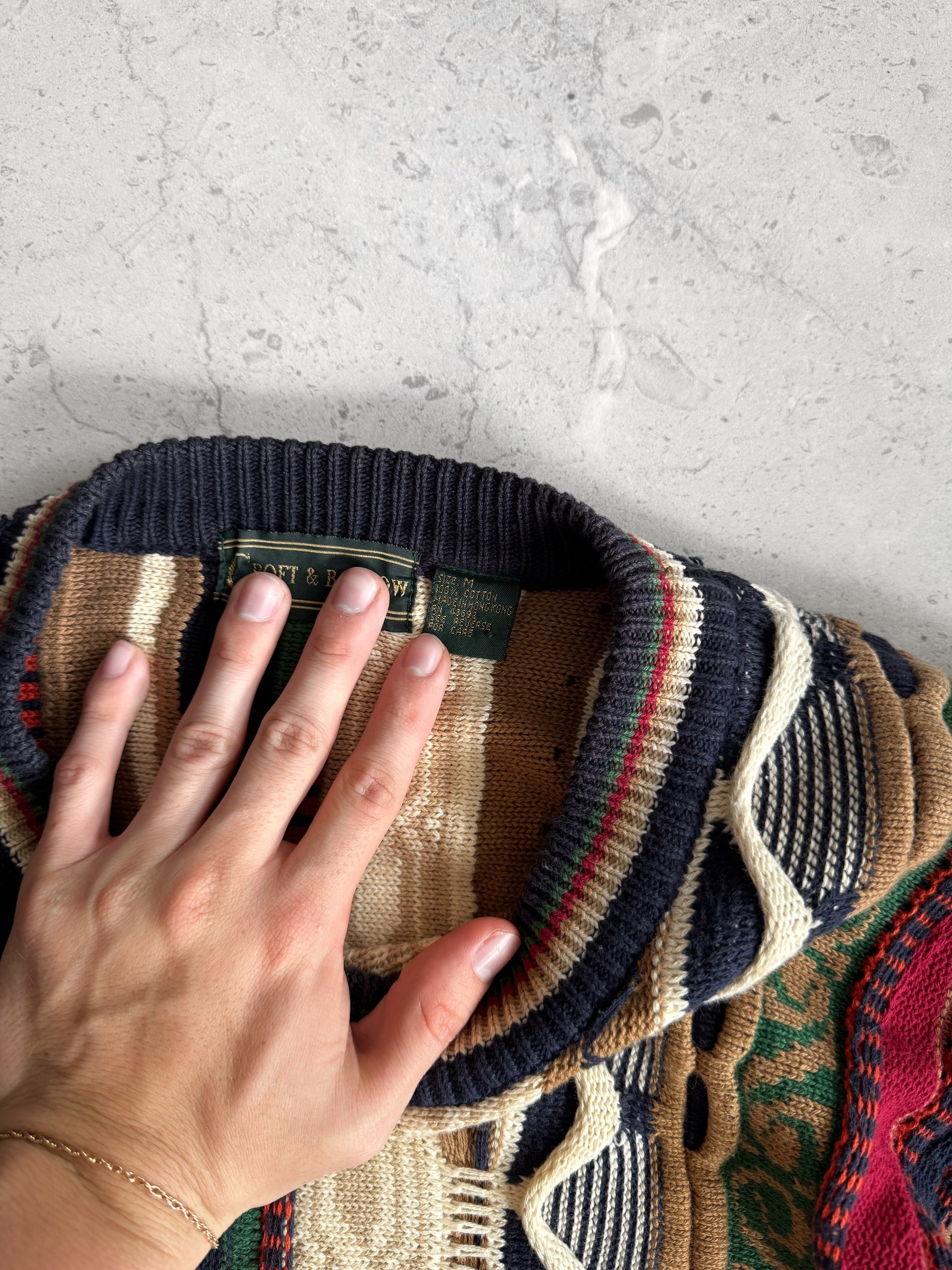 (M) VINTAGE CROFT & BARROW TYPE COOGI SWEATER