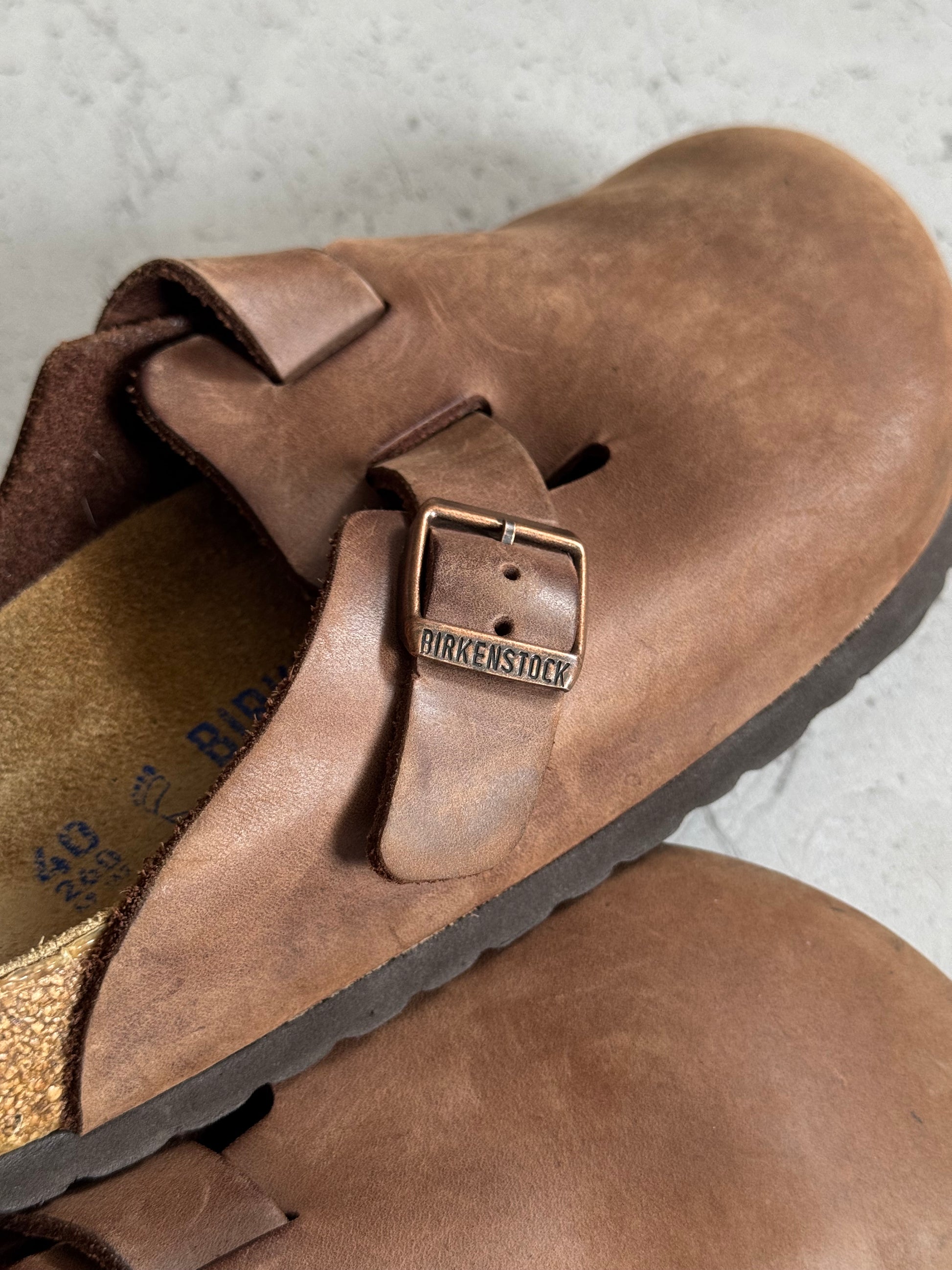 BIRKENSTOCK BOSTON TOBACCO BROWN LEATHER