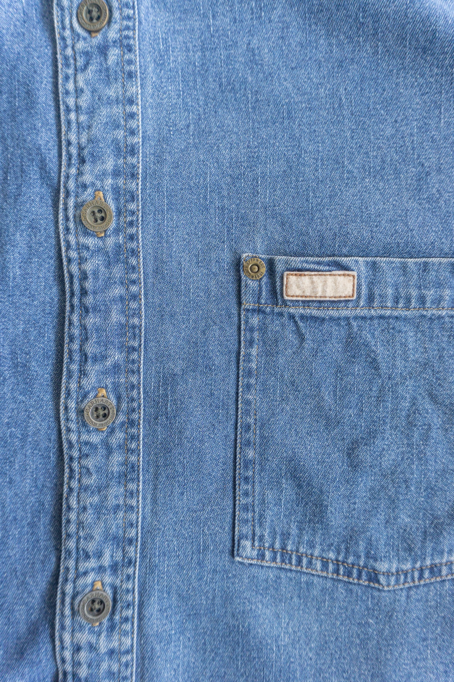 (XL) VINTAGE CARHARTT DENIM SHIRT