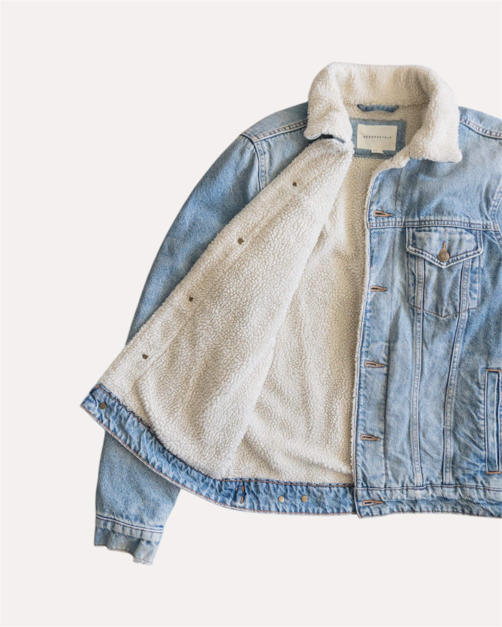 (S/M) AE DENIM SHERPA JACKET