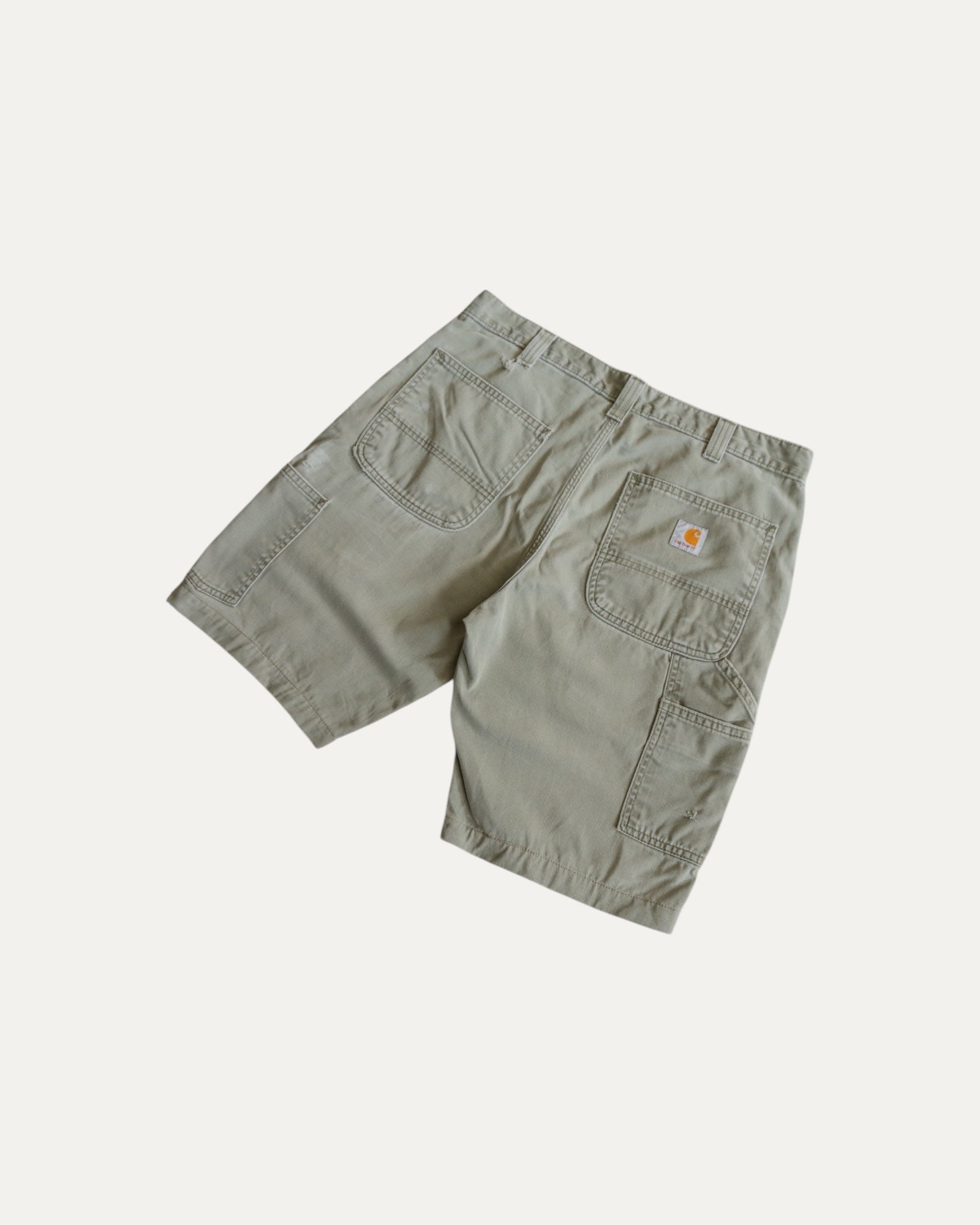 VINTAGE CARHARTT OLIVE GREEN AMAZING FADED SHORT - 32