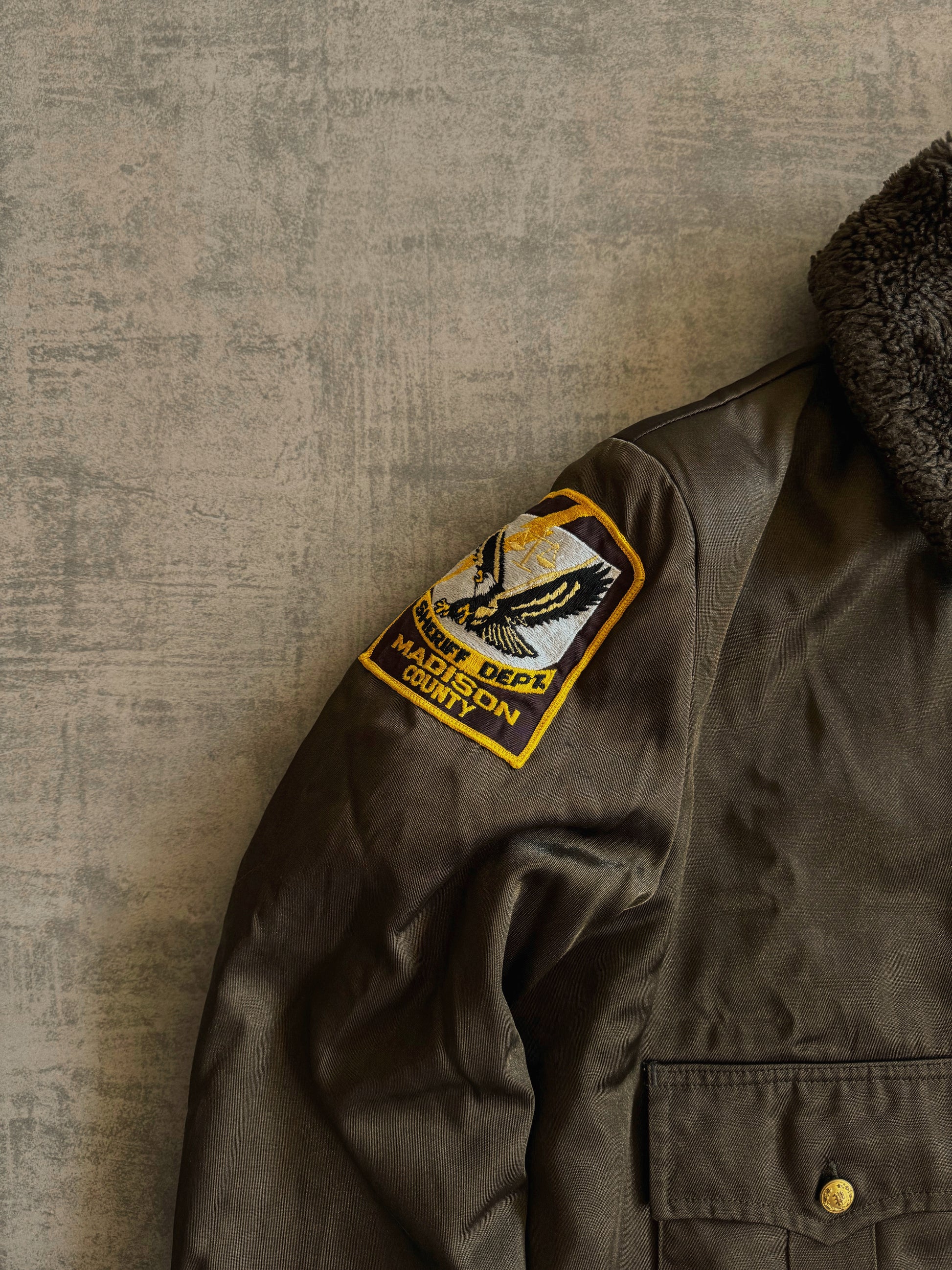 (M) 1960’S VINTAGE SÚPER CHIEF POLICE BOMBER AVIATION JACKET
