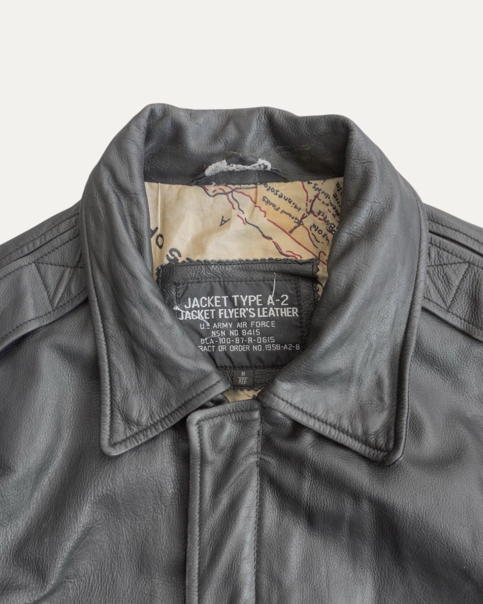 (M) VINTAGE FLYERS TYPE A-2 LEATHER BOMBER JACKET