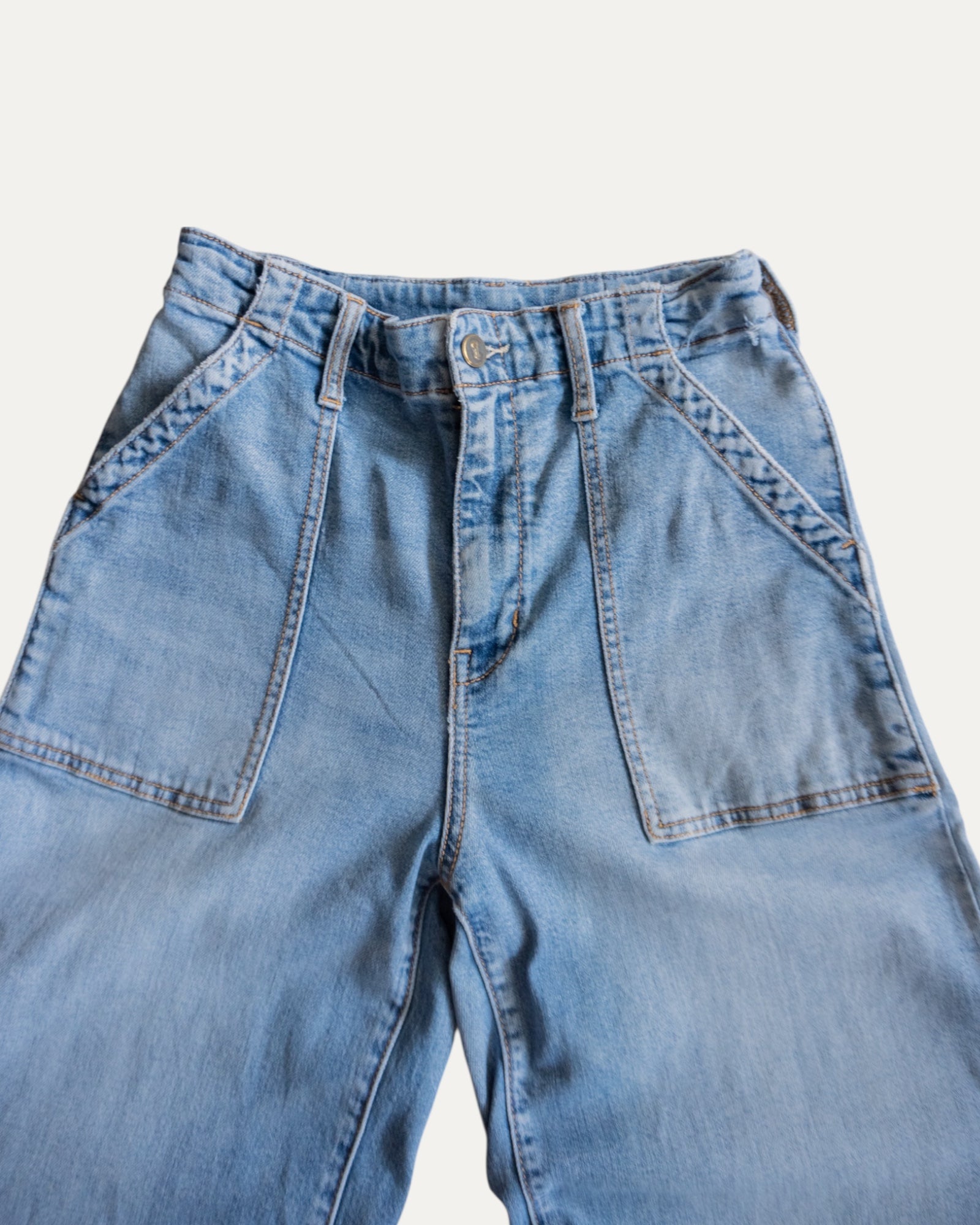 VINTAGE WIDE LEG DENIM PANTS - (WOMEN 34/36)