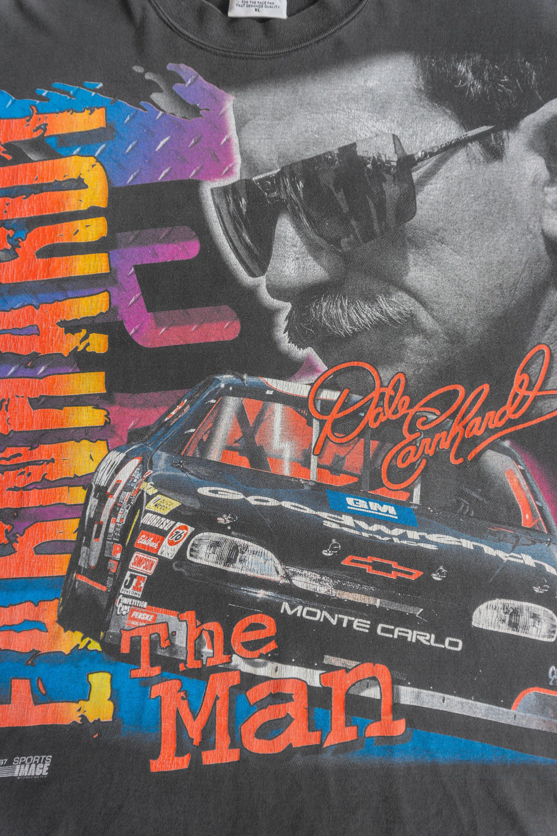 (XL) 90’S VINTAGE NASCAR DALE EARNHARDT AOP RACING TEE