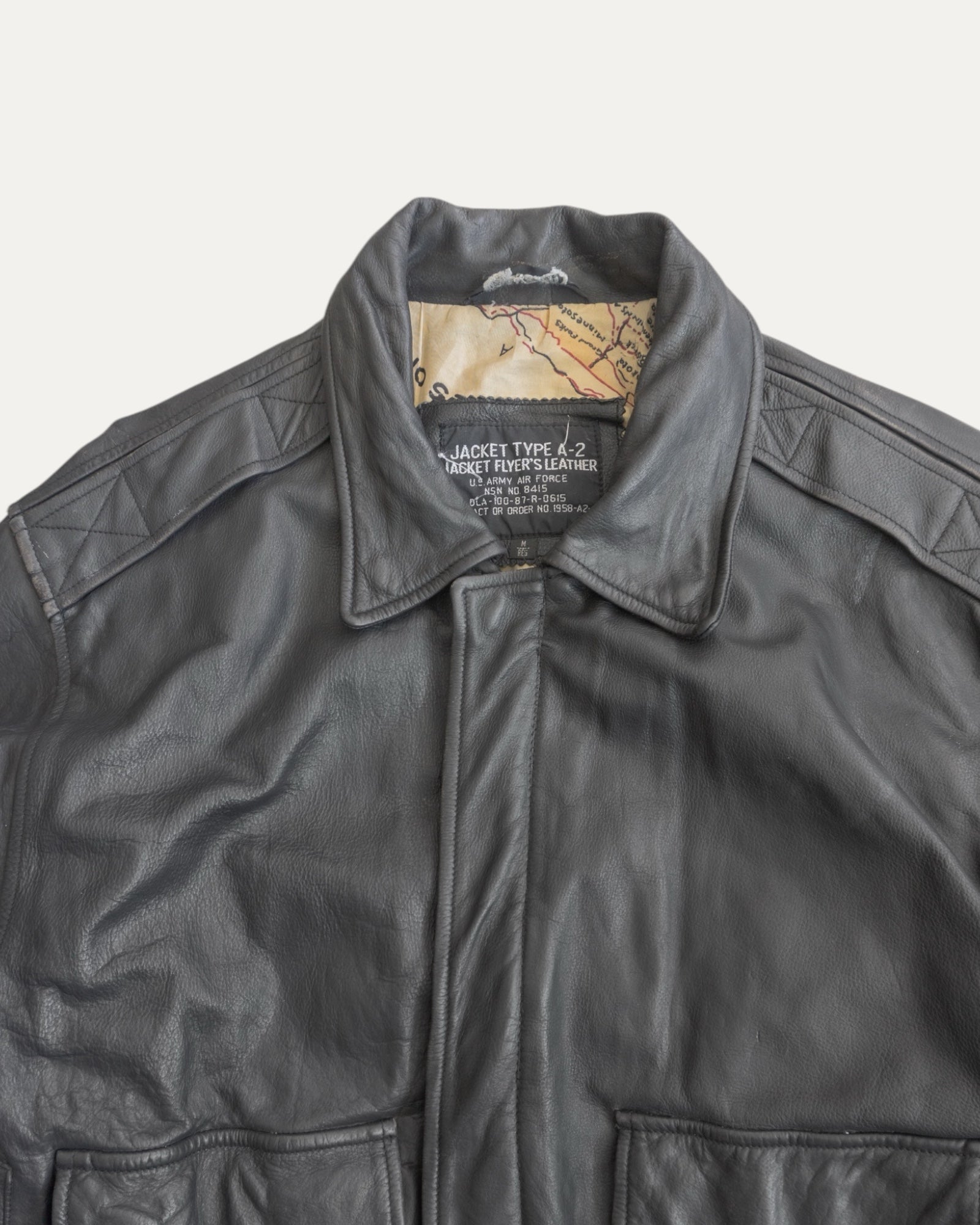 (M) VINTAGE FLYERS TYPE A-2 LEATHER BOMBER JACKET