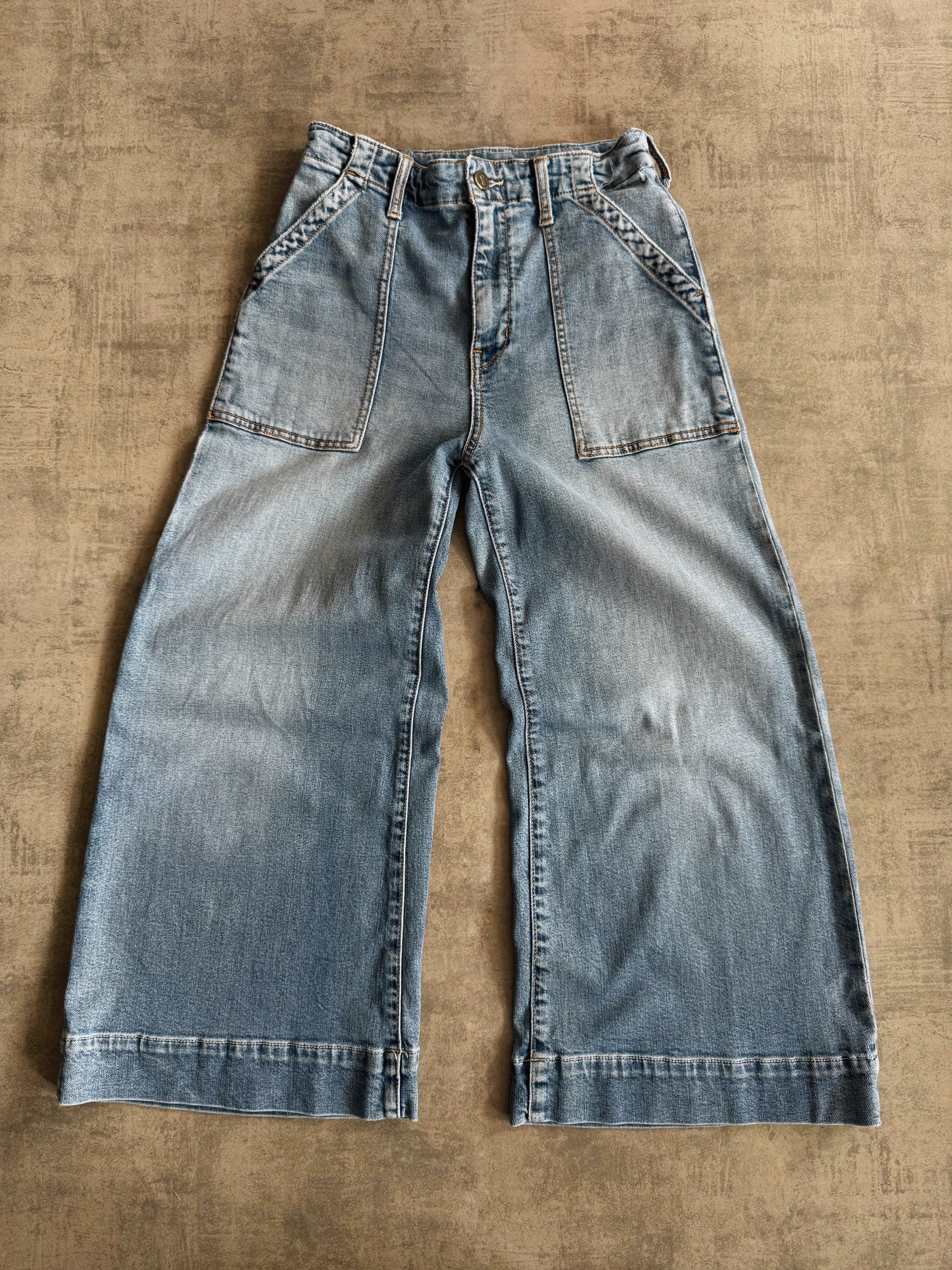 VINTAGE WIDE LEG DENIM PANTS - (WOMEN 34/36)