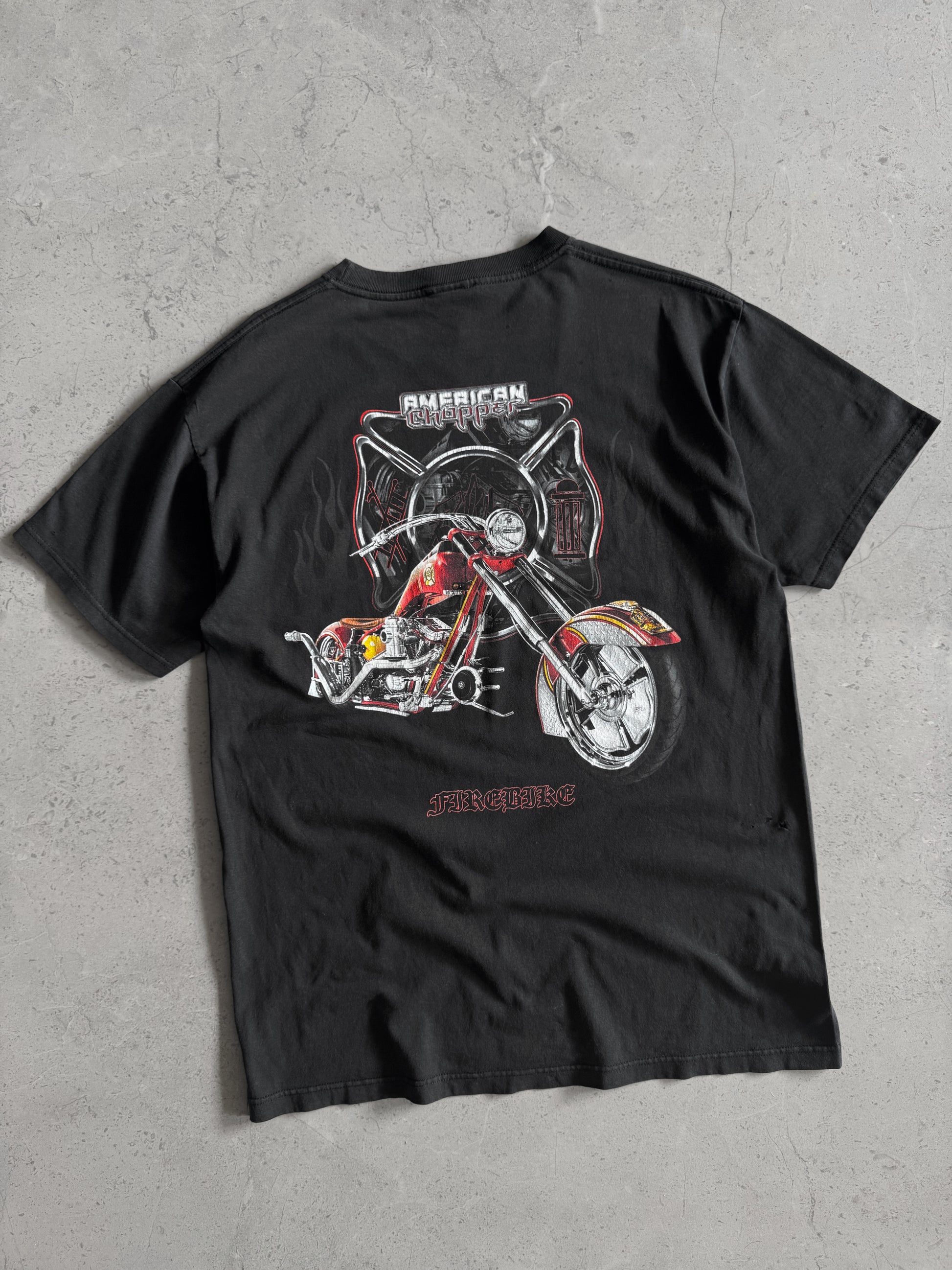 (L) VINTAGE CHOPPER FIREBIKE FADED TEE