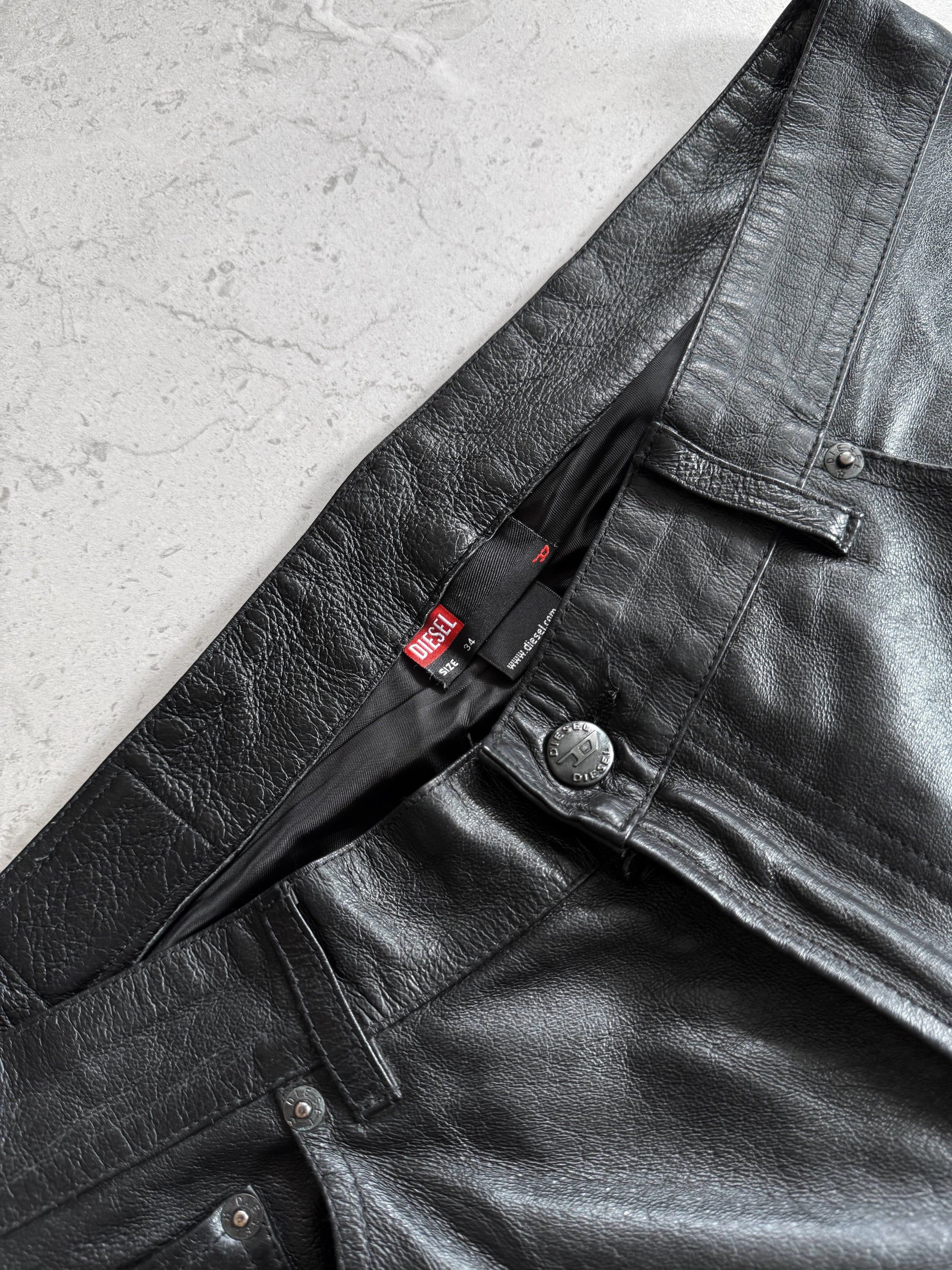 DIESEL LEATHER PANTS - 34x32