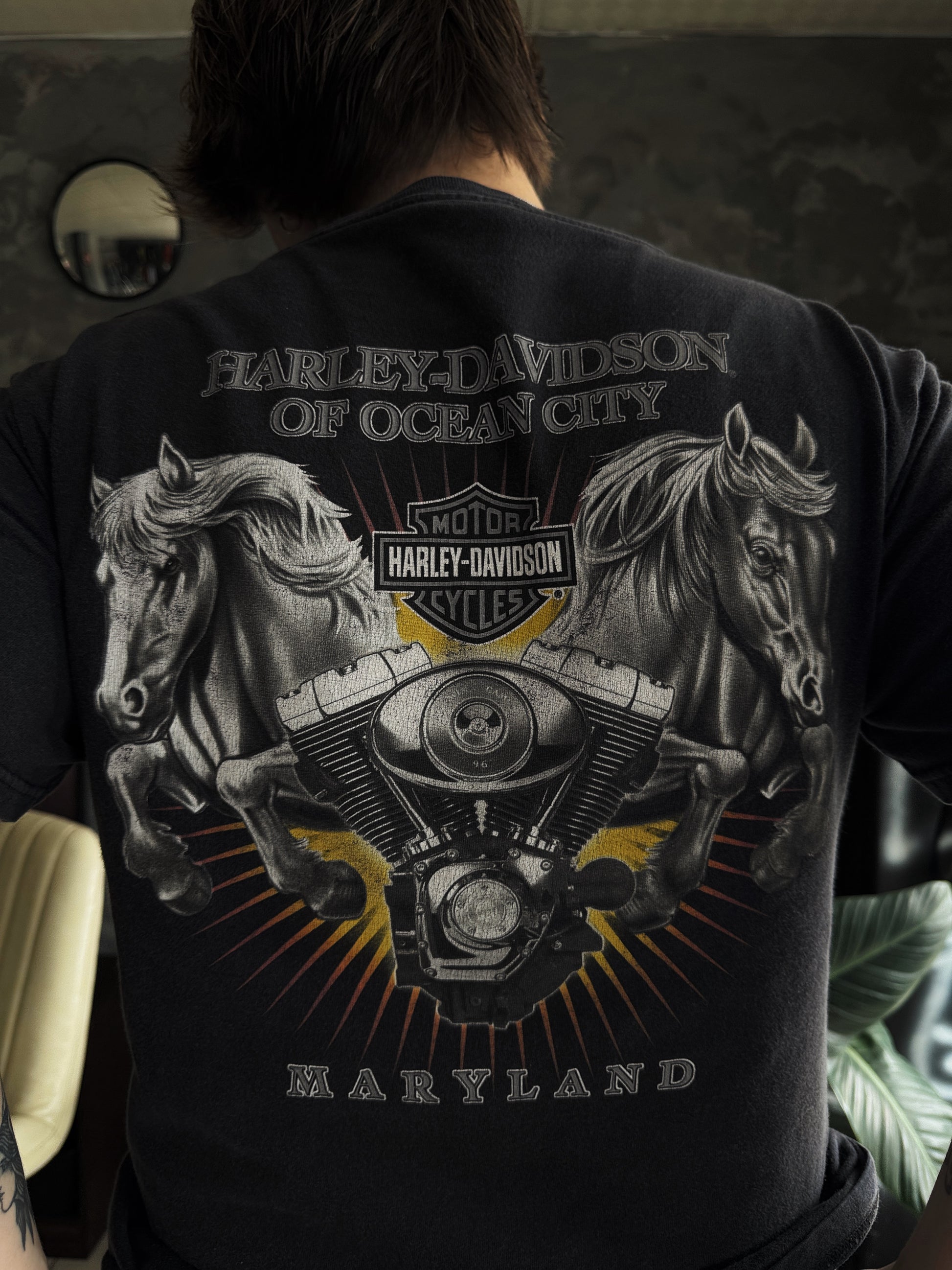 (M) VINTAGE HARLEY DAVIDSON HORSES TEE