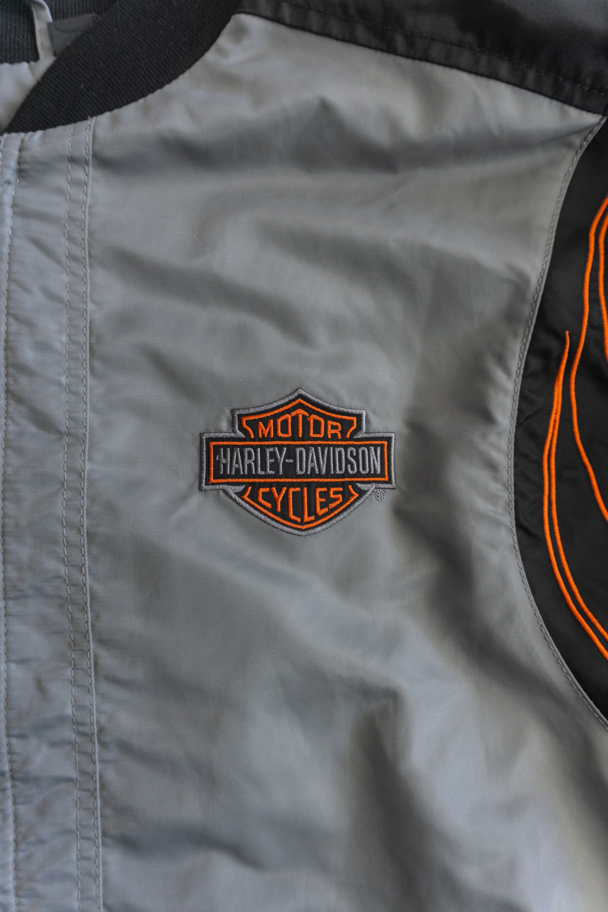 (BOXY L) VINTAGE HARLEY DAVIDSON FLAMES BOMBER JACKET