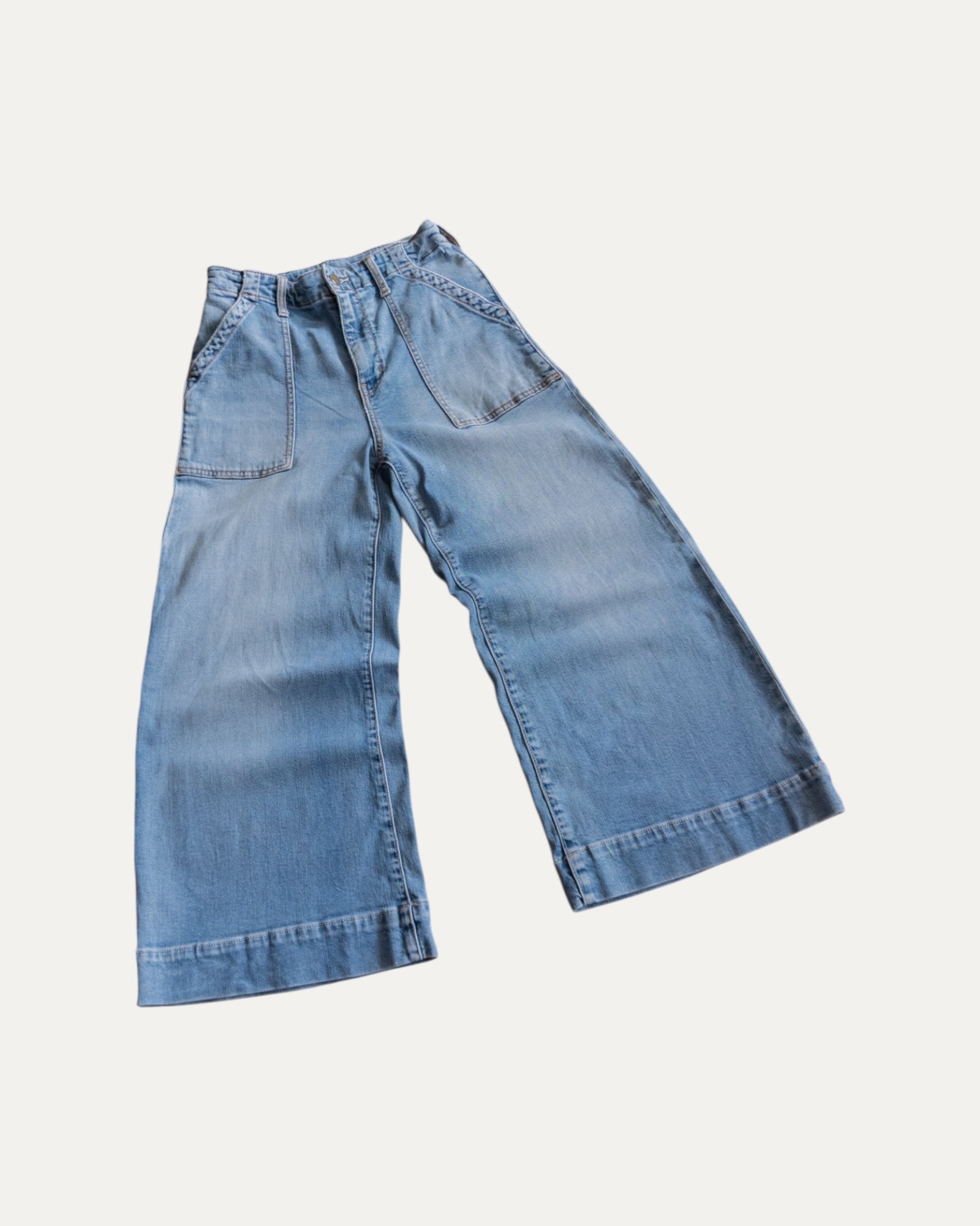 VINTAGE WIDE LEG DENIM PANTS - (WOMEN 34/36)