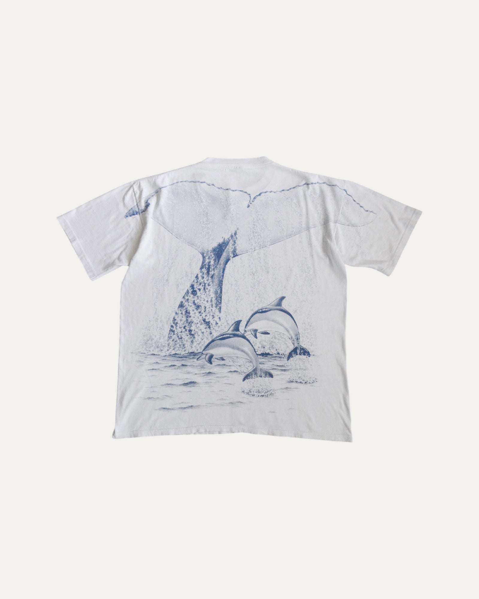 (XL) 90’S VINTAGE DIRTY LAUNDRY WHALE DOLPHINS ALL OVER PRINT TEE