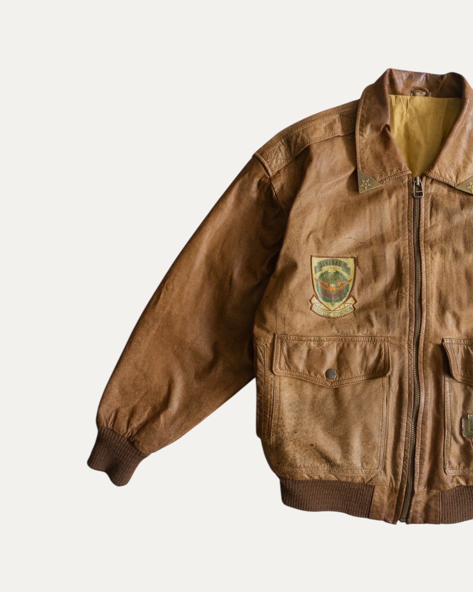 (M) 90’S VINTAGE PILOT LEATHER BOMBER JACKET