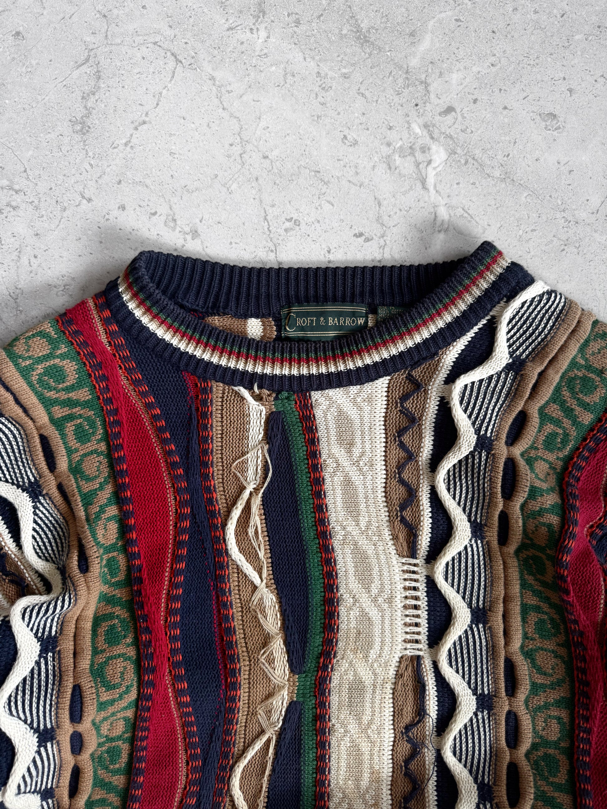 (M) VINTAGE CROFT & BARROW TYPE COOGI SWEATER