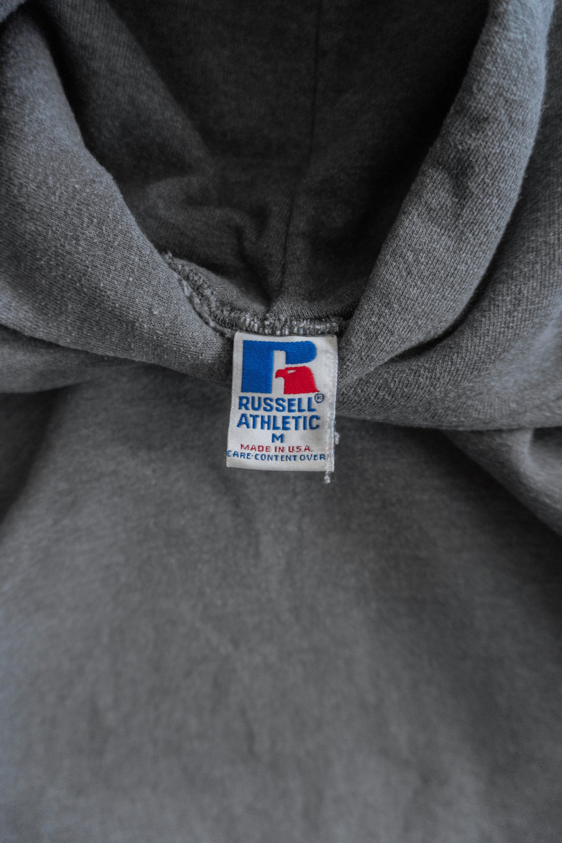 (M) 90’S VINTAGE RUSSELL MADE IN USA GRAY BLANK HOODIE