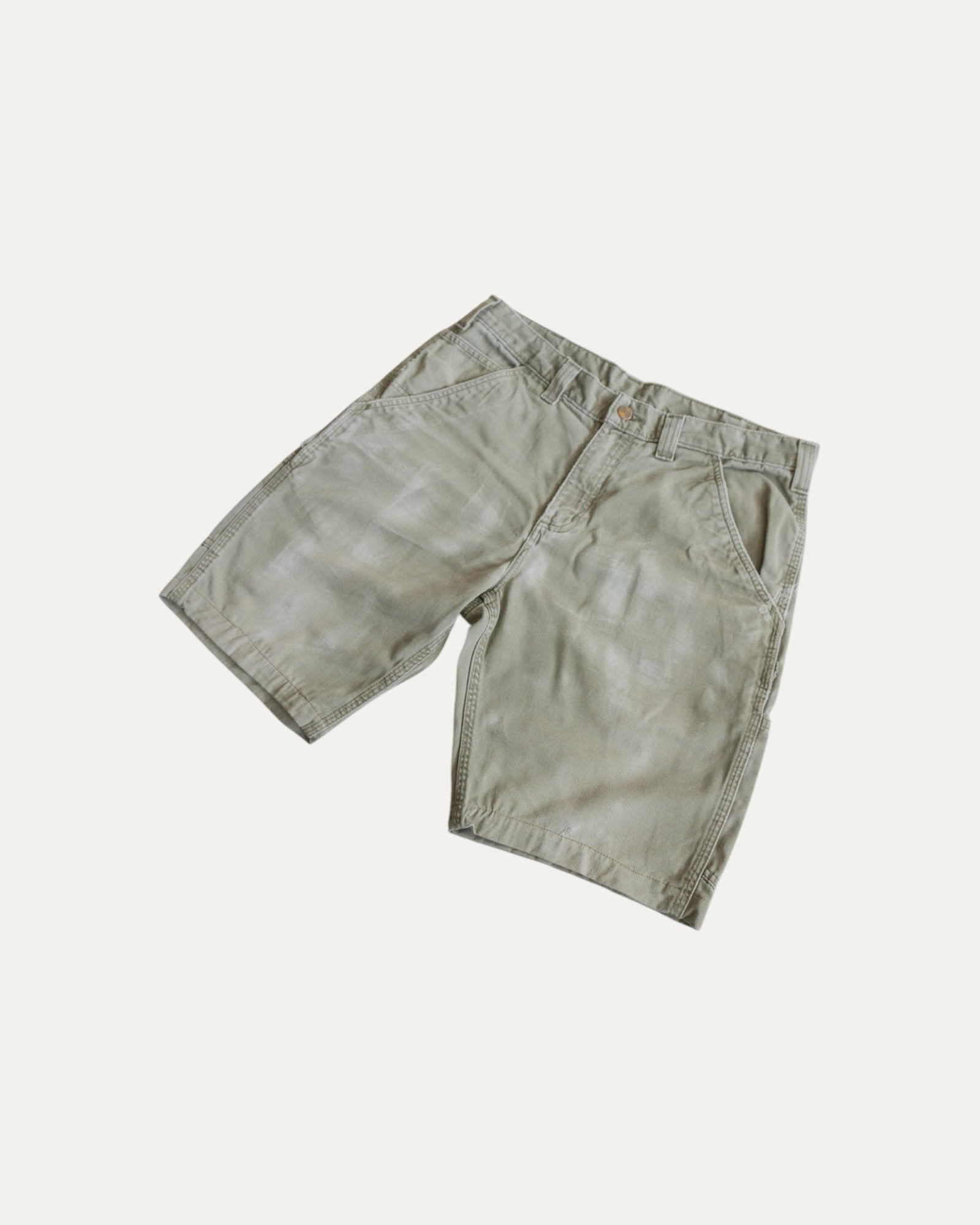 VINTAGE CARHARTT OLIVE GREEN AMAZING FADED SHORT - 32