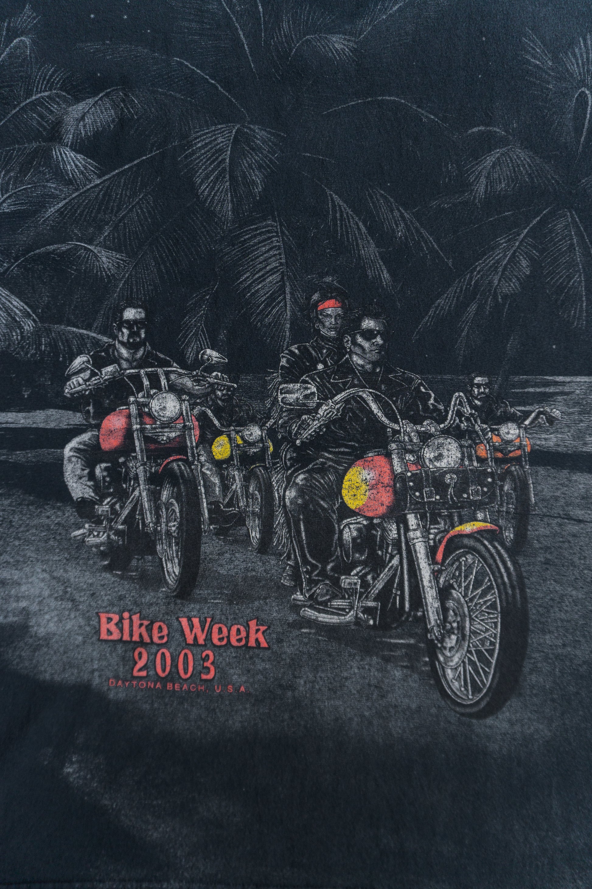 (FIT XL) 2003 VINTAGE HARLEY DAVIDSON BIKE WEEK AOP TEE